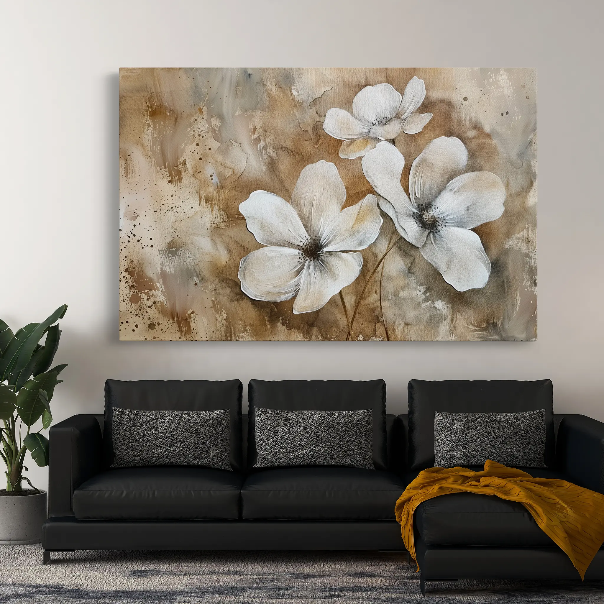 Floral Canvas Wall Art WAD268-F 90 x 60 cm / Stretched on hidden frame