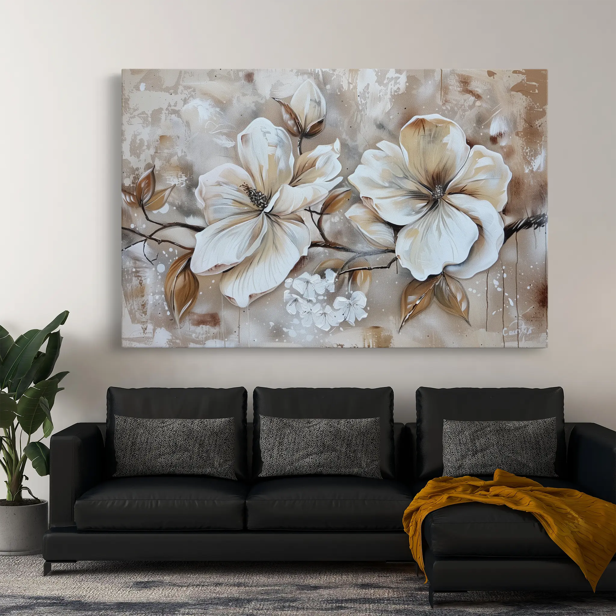 Floral Canvas Wall Art WAD273-F 90 x 60 cm / Stretched on hidden frame