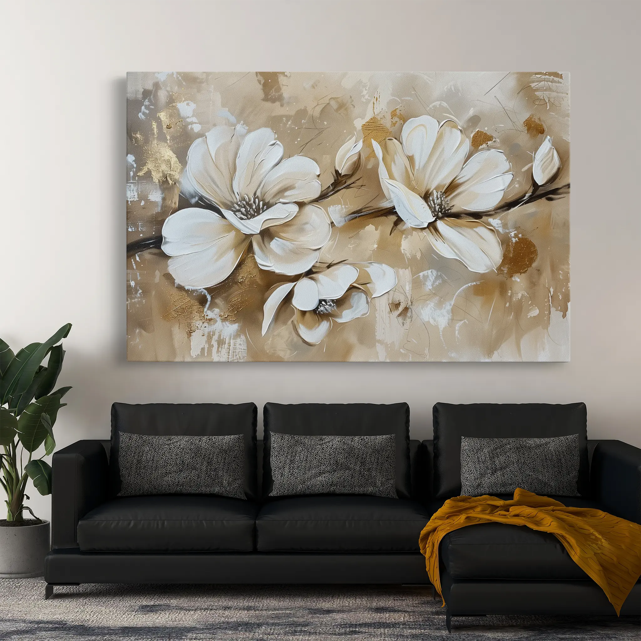 Floral Canvas Wall Art WAD274-F 90 x 60 cm / Stretched on hidden frame