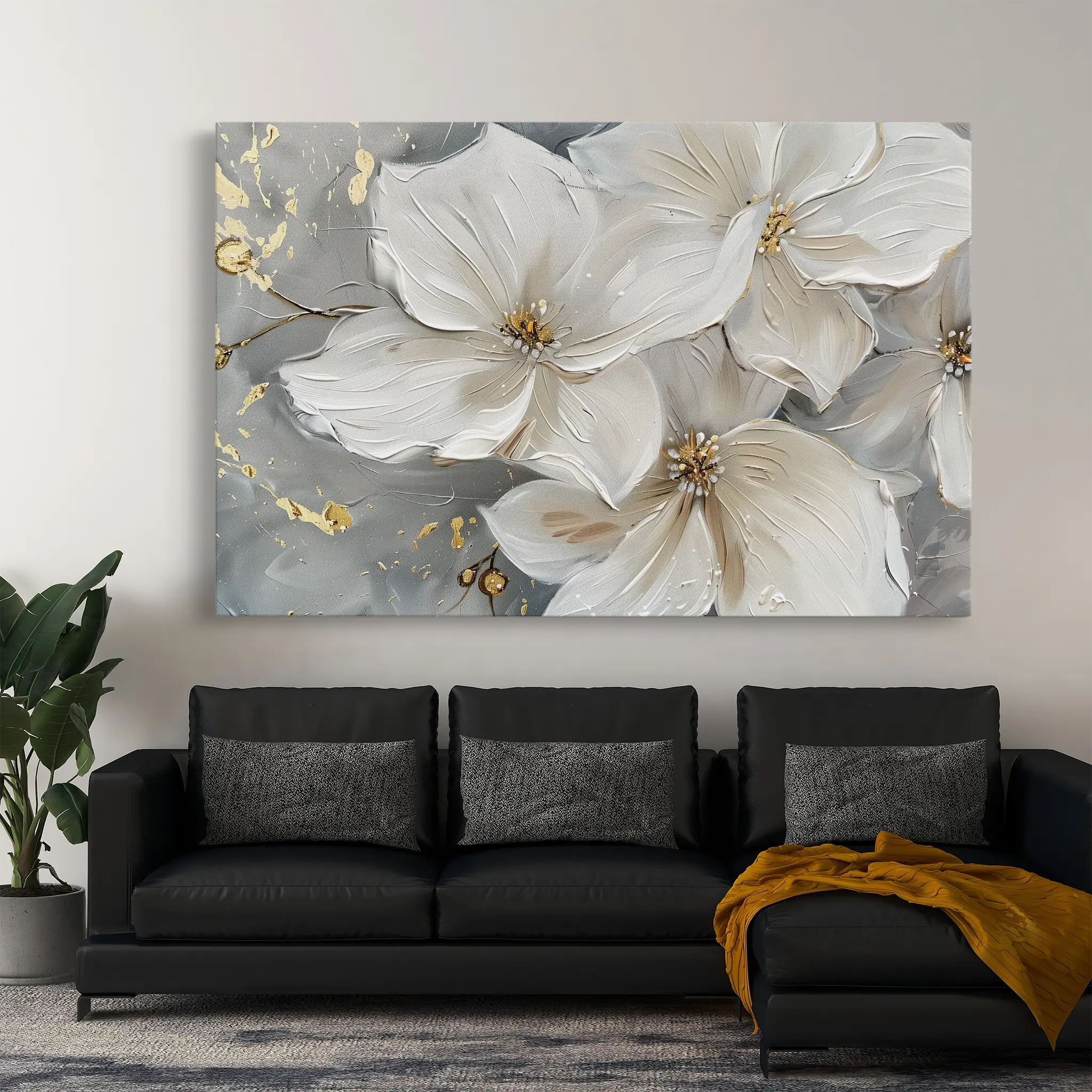 Floral Canvas Wall Art WAD279-F 90 x 60 cm / Stretched on hidden frame