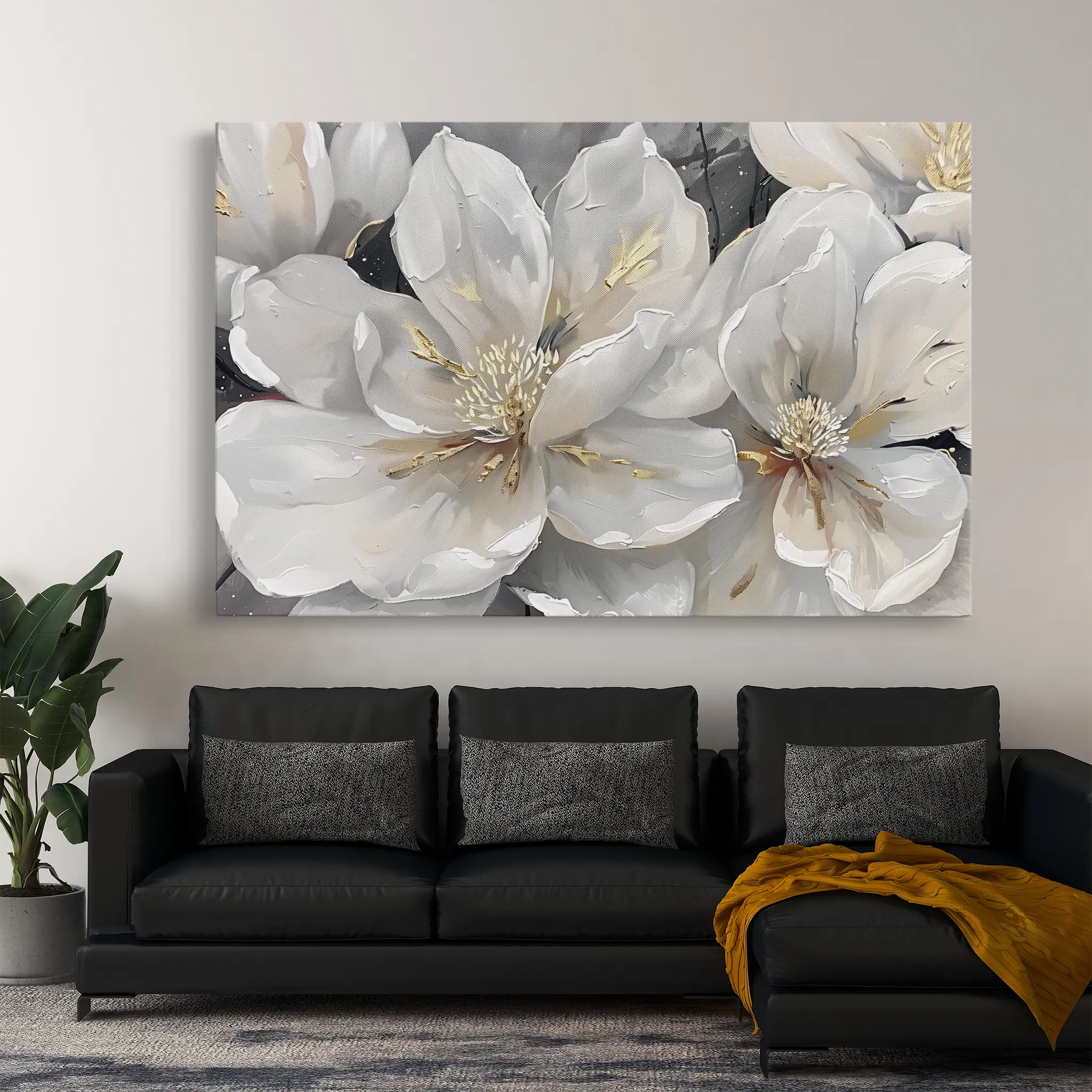 Floral Canvas Wall Art WAD280-F 90 x 60 cm / Stretched on hidden frame