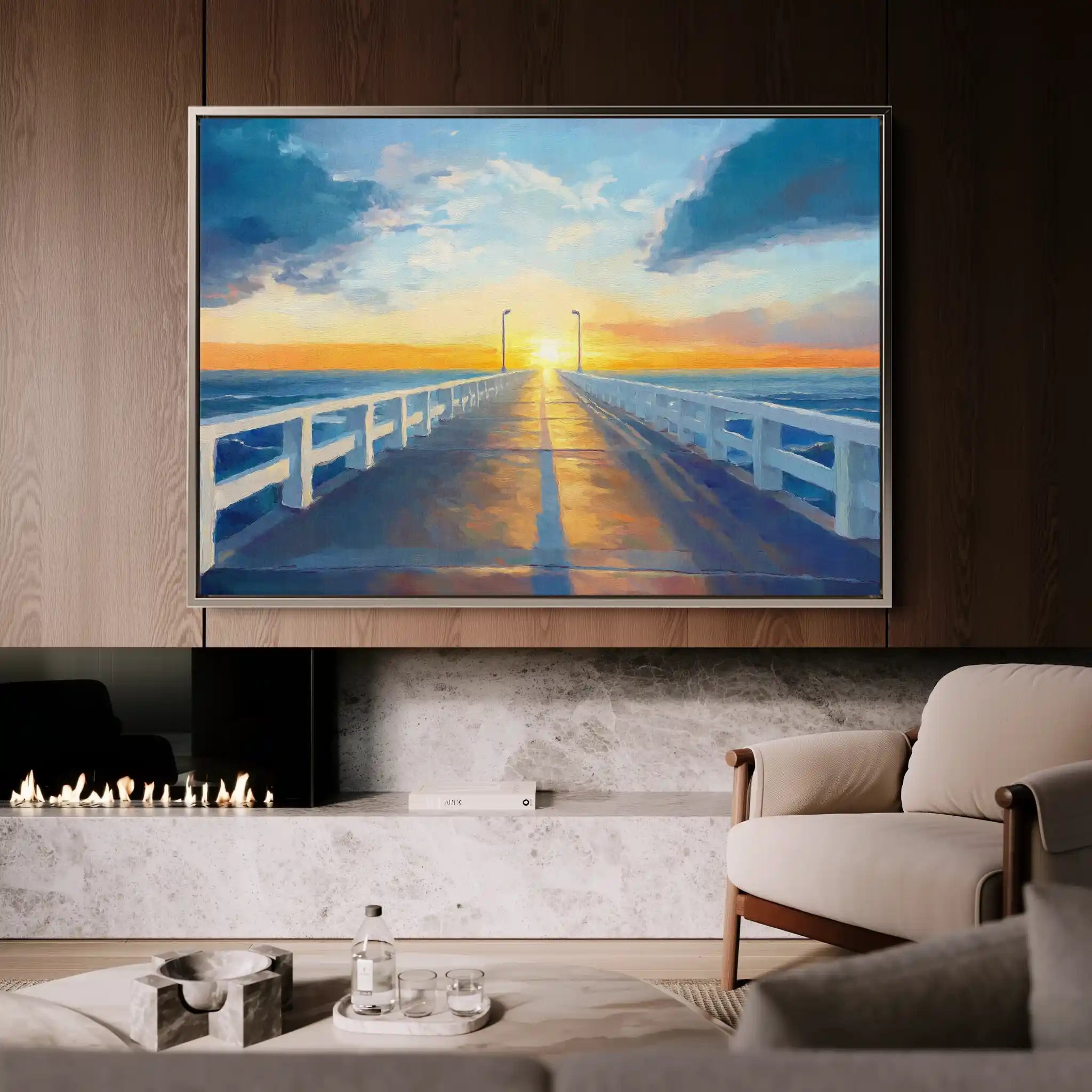 Landscape 283 Canvas Art 90 x 60 cm / Stretched on hidden frame