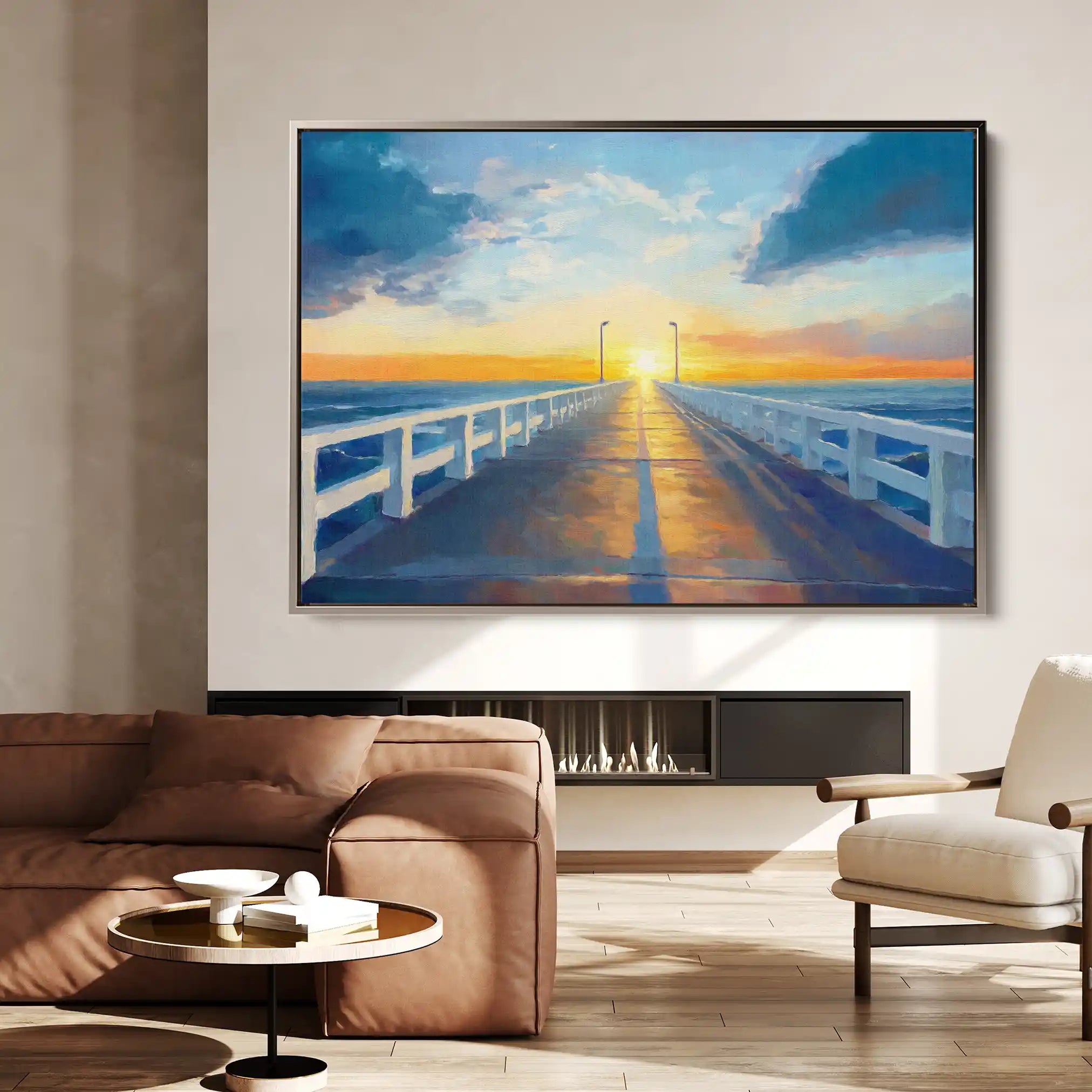 Landscape 283 Canvas Art 90 x 60 cm / Stretched on hidden frame