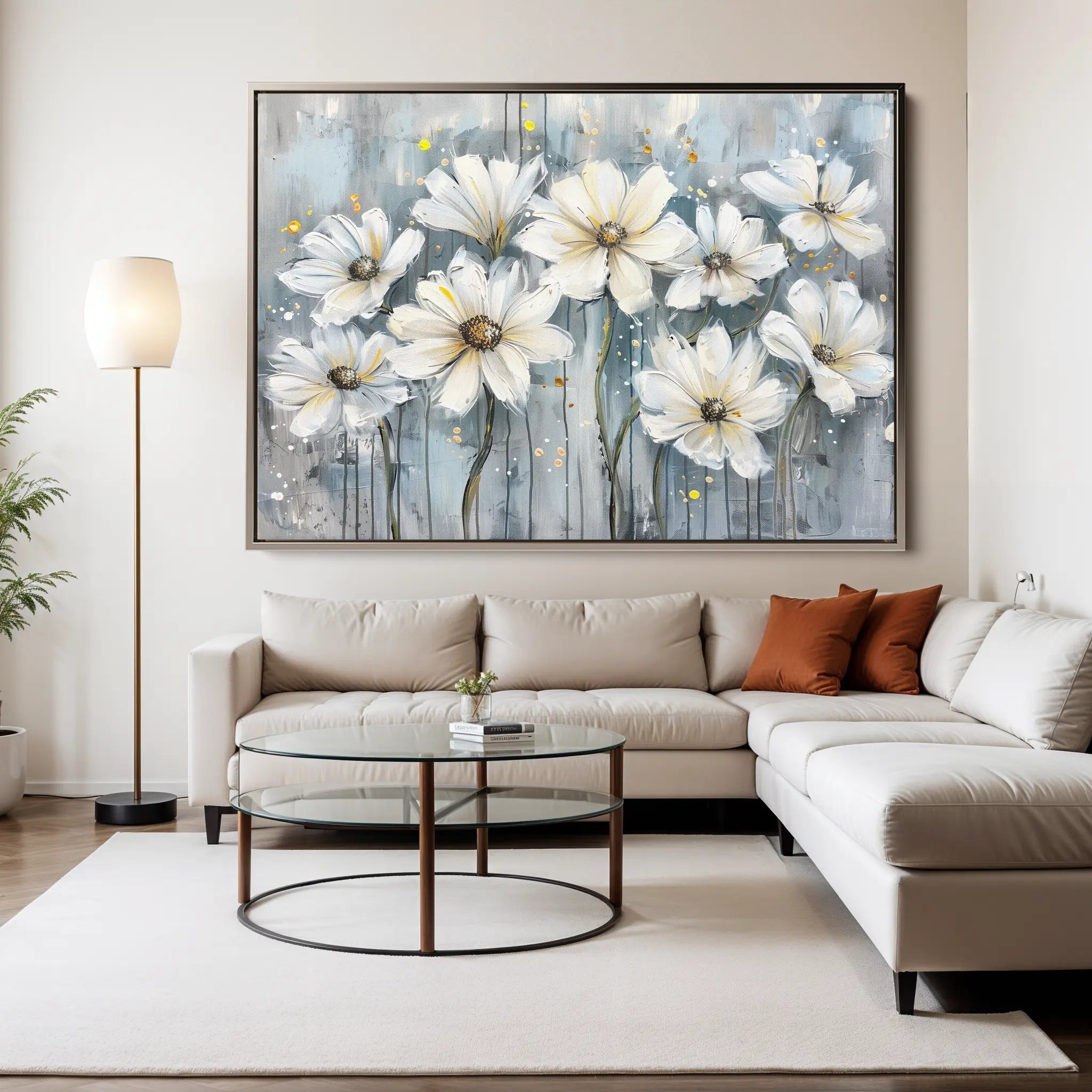 Floral Canvas Wall Art WAD287-F 90 x 60 cm / Stretched on hidden frame