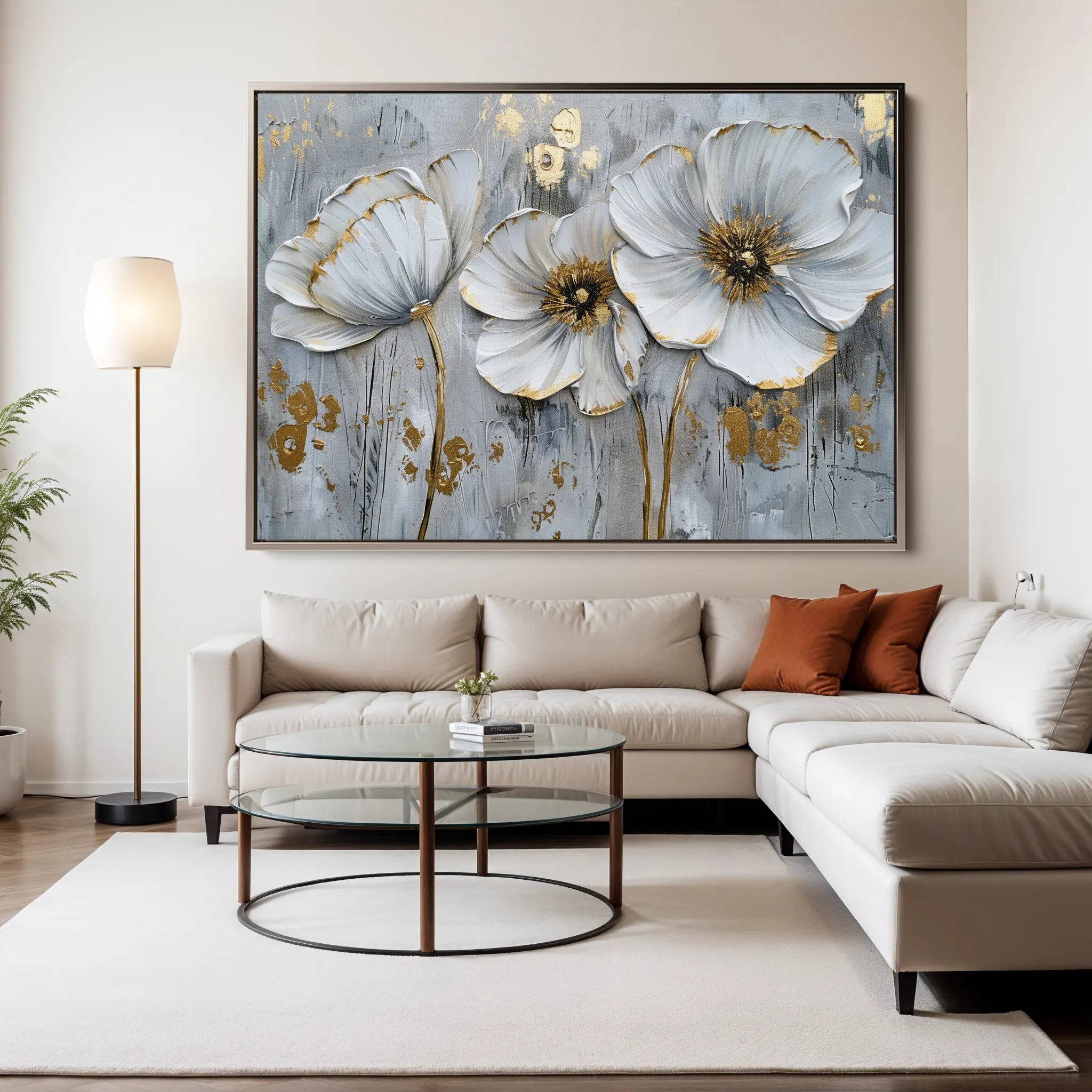 Floral Canvas Wall Art WAD309-F 90 x 60 cm / Stretched on hidden frame