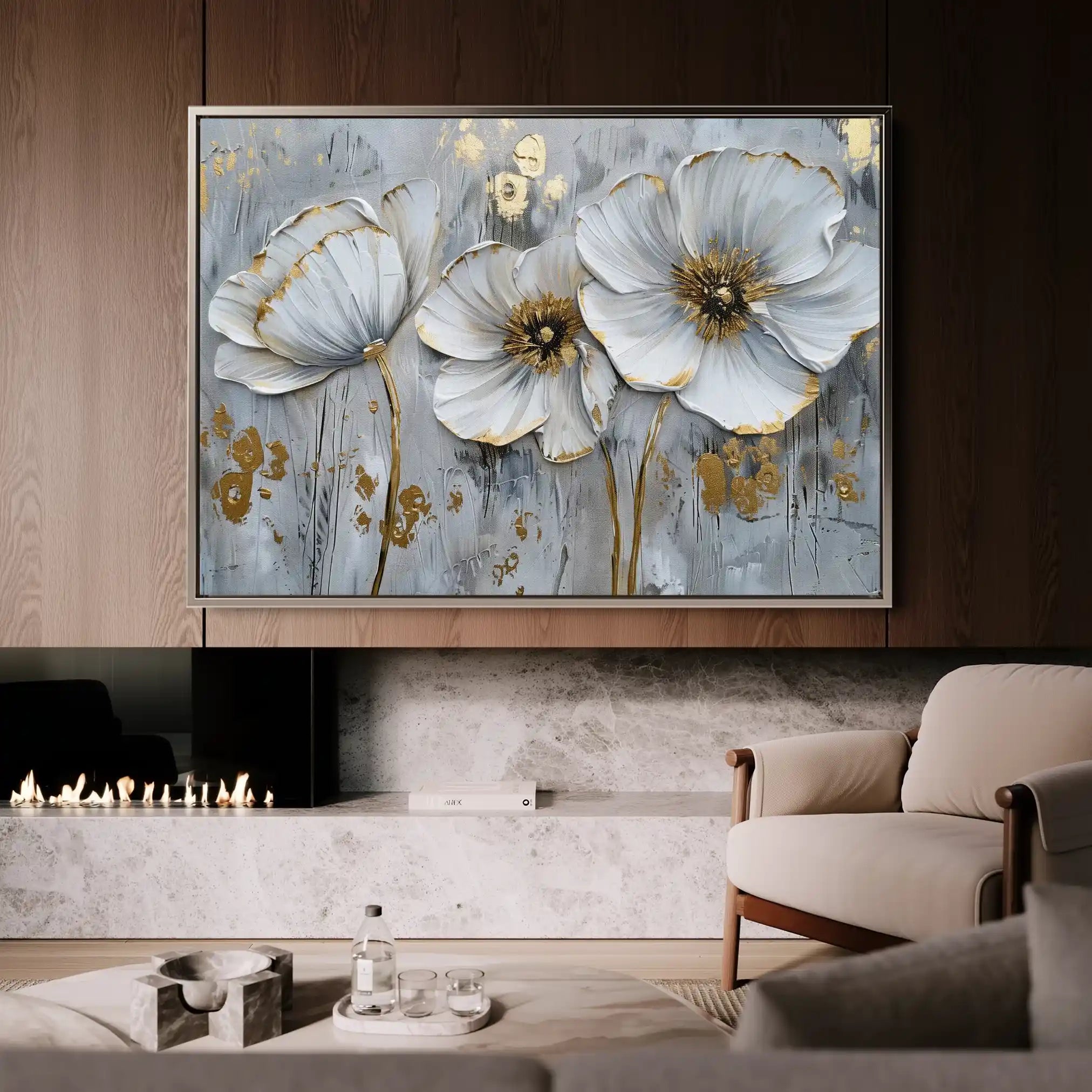 Floral Canvas Wall Art WAD309-F 90 x 60 cm / Stretched on hidden frame
