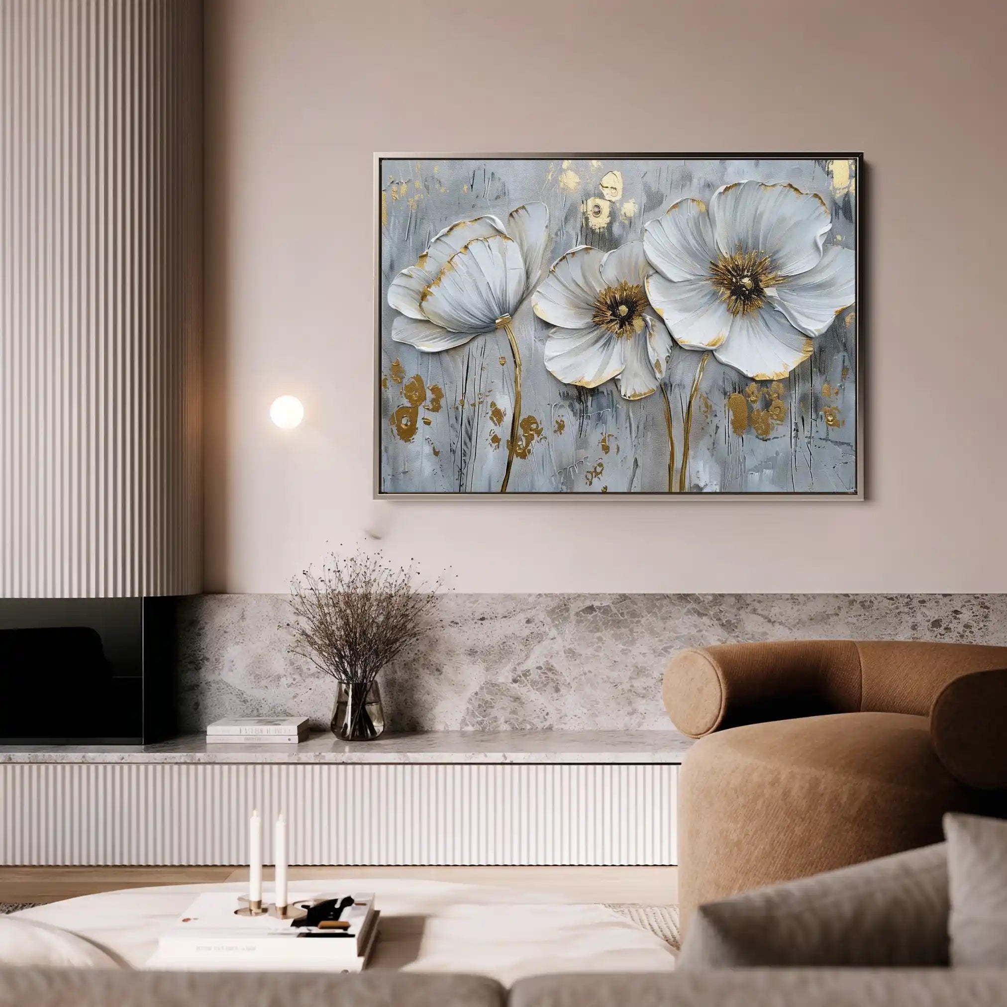 Floral Canvas Wall Art WAD309-F 90 x 60 cm / Stretched on hidden frame