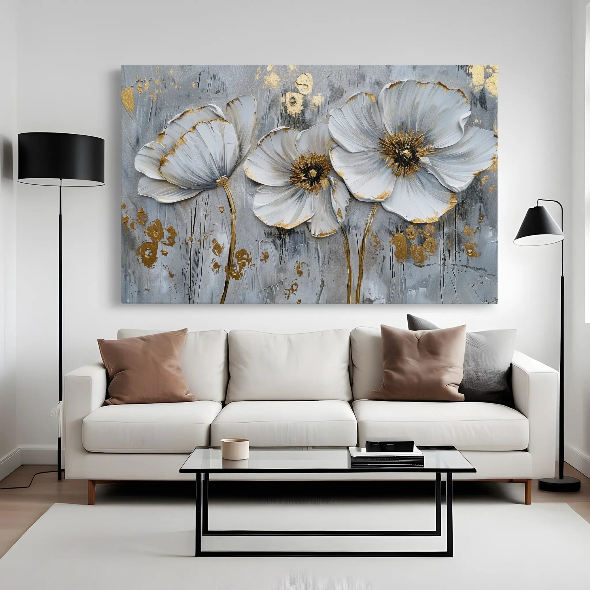 Floral Canvas Wall Art WAD309-F 90 x 60 cm / Stretched on hidden frame