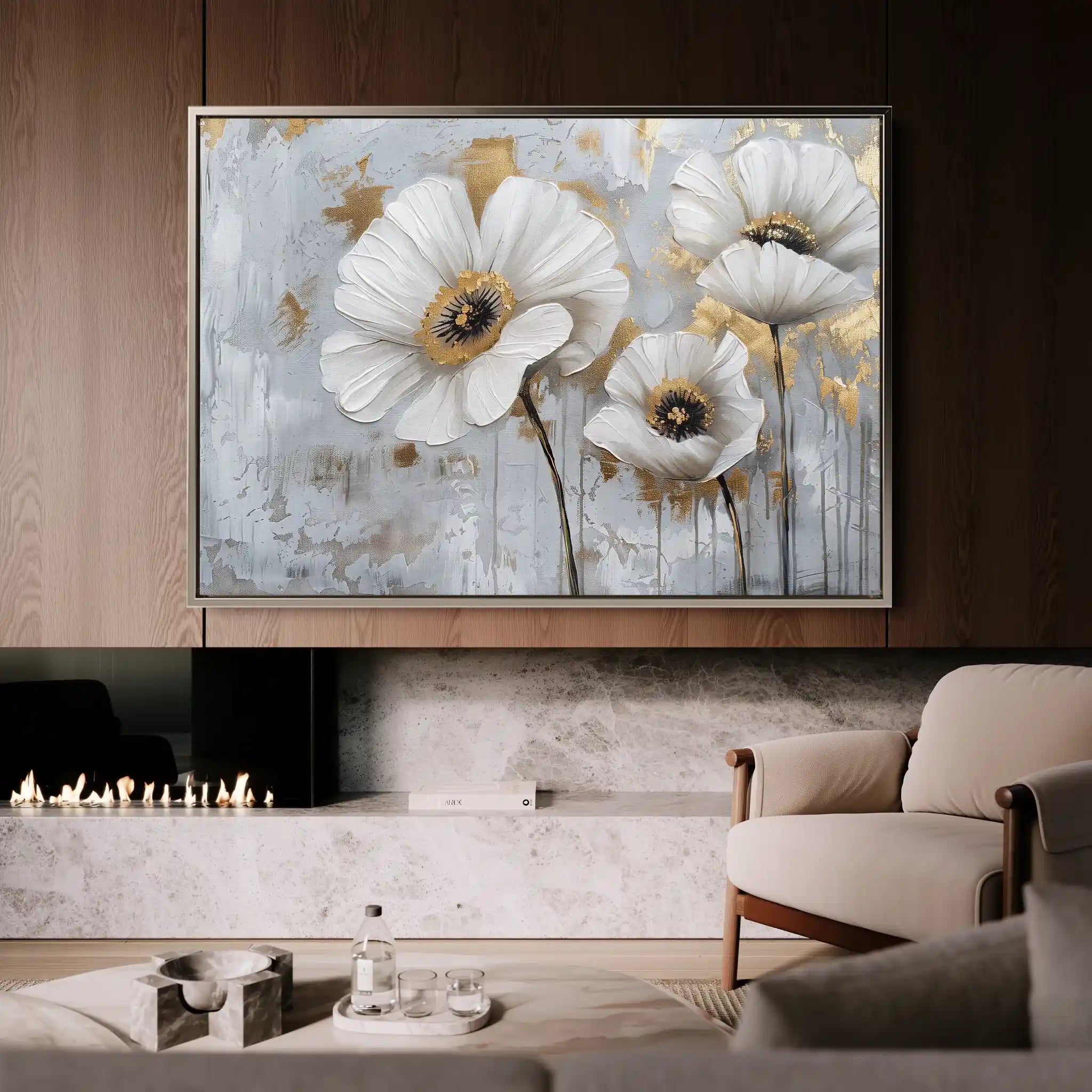 Floral Canvas Wall Art WAD310-F 90 x 60 cm / Stretched on hidden frame