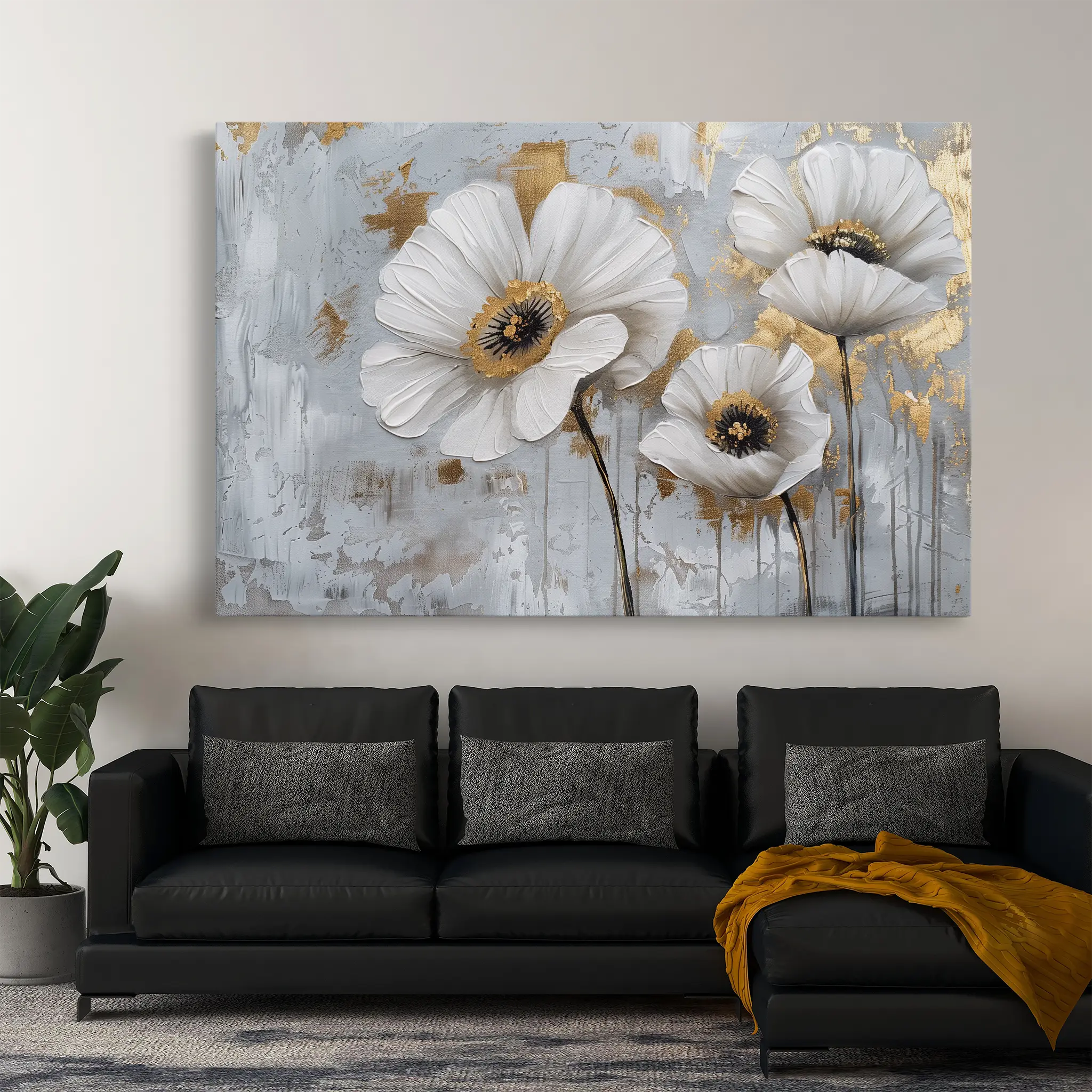 Floral Canvas Wall Art WAD310-F 90 x 60 cm / Stretched on hidden frame