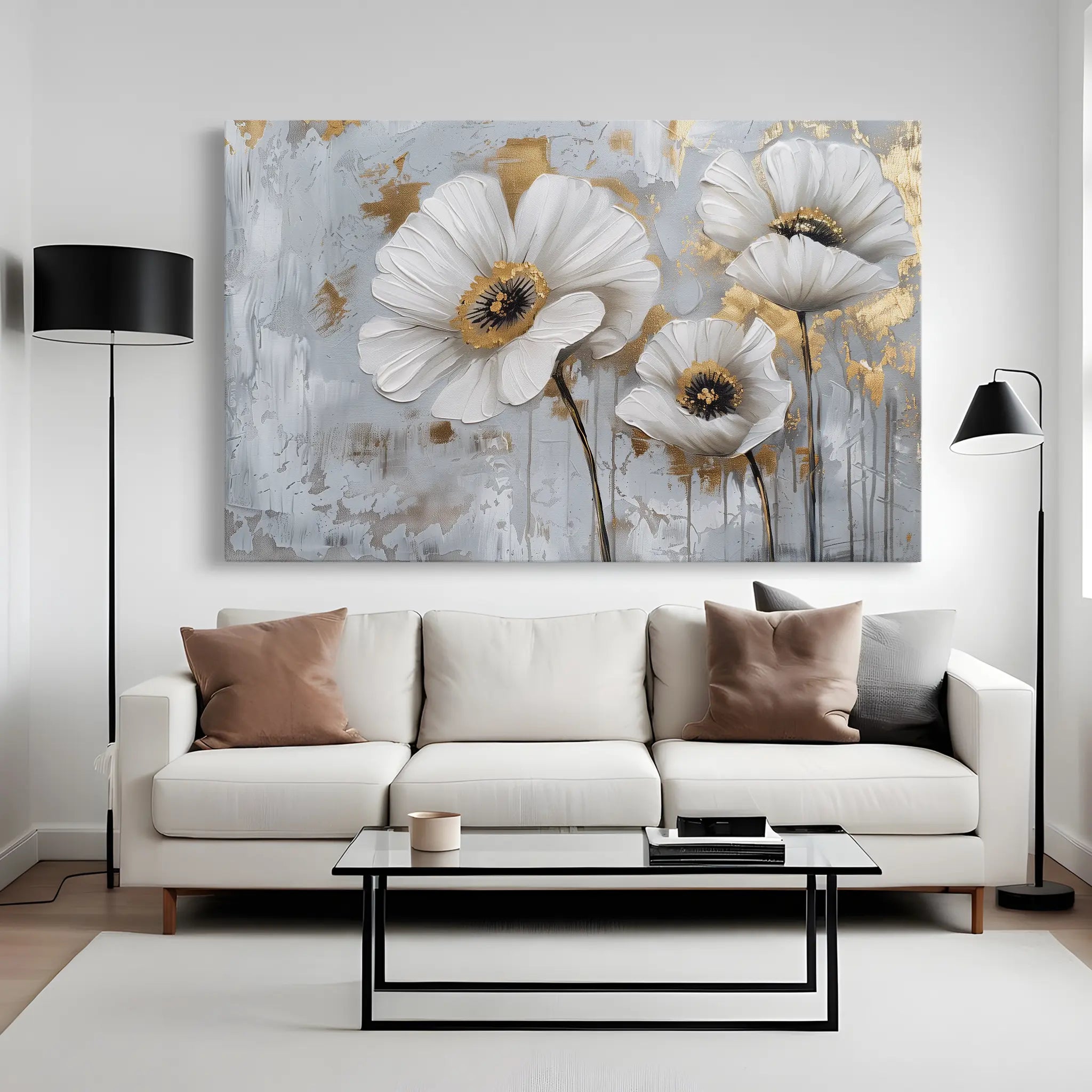 Floral Canvas Wall Art WAD310-F 90 x 60 cm / Stretched on hidden frame