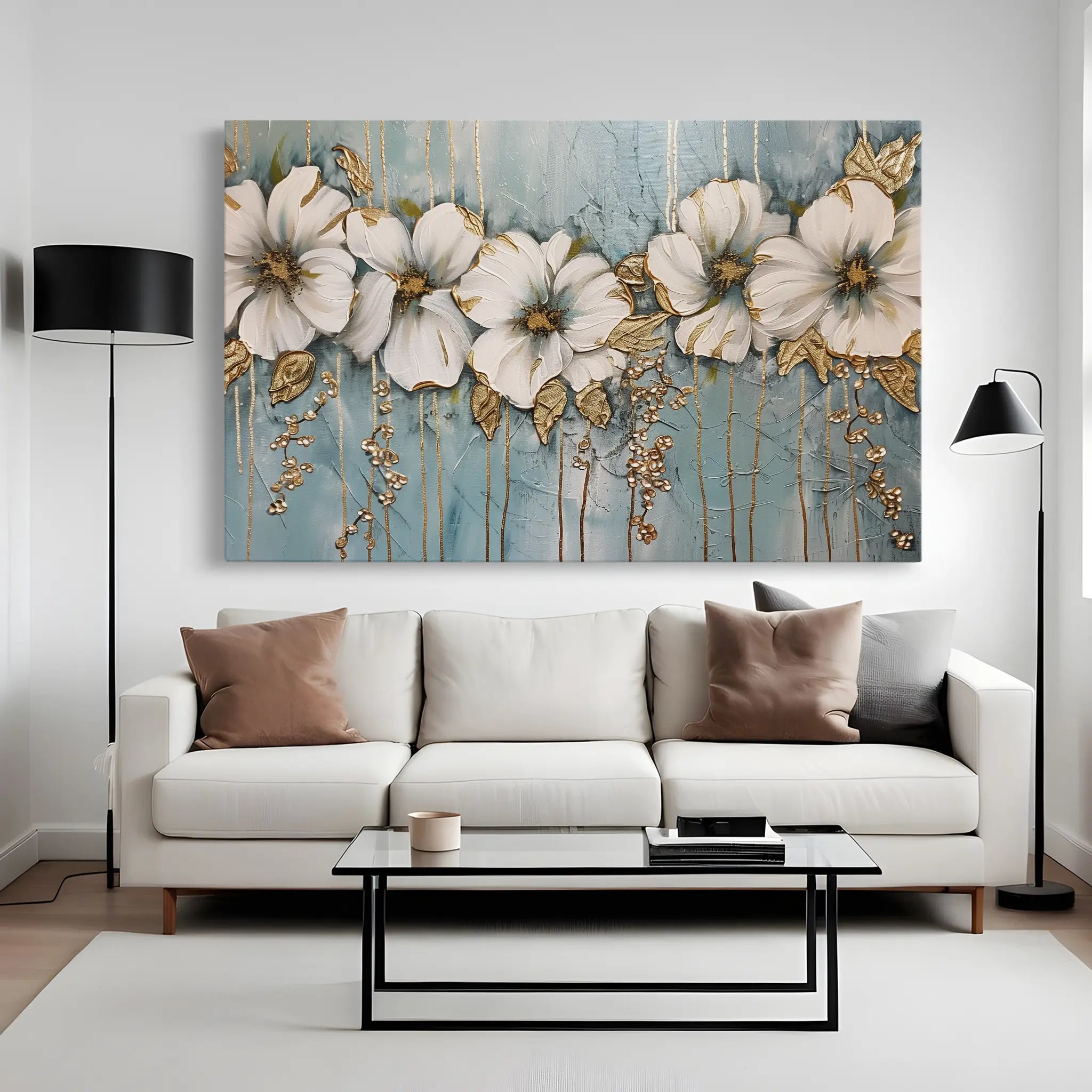 Floral Canvas Wall Art WAD315-F 90 x 60 cm / Stretched on hidden frame