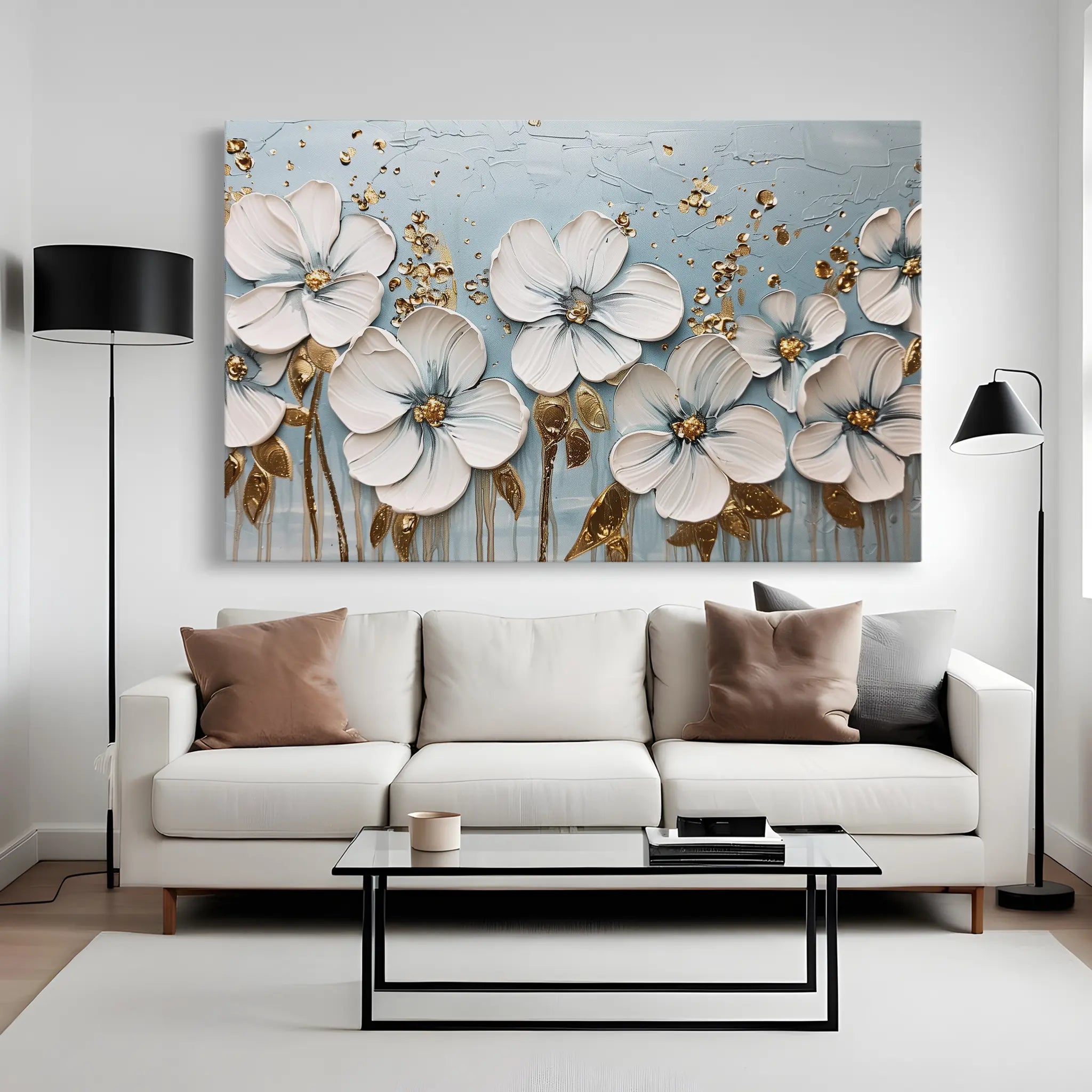 Floral Canvas Wall Art WAD316-F 90 x 60 cm / Stretched on hidden frame