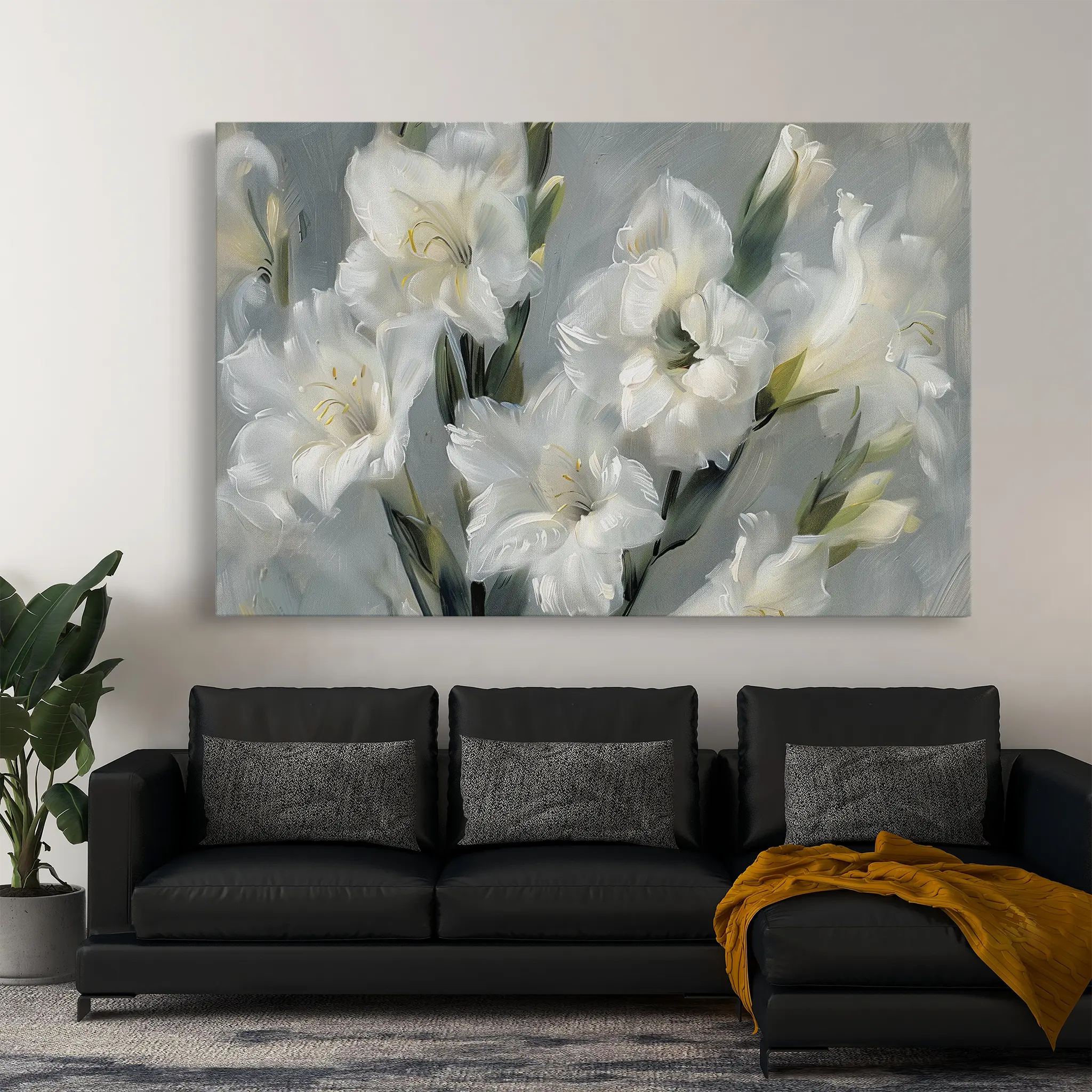 Floral Canvas Wall Art WAD317-F 90 x 60 cm / Stretched on hidden frame