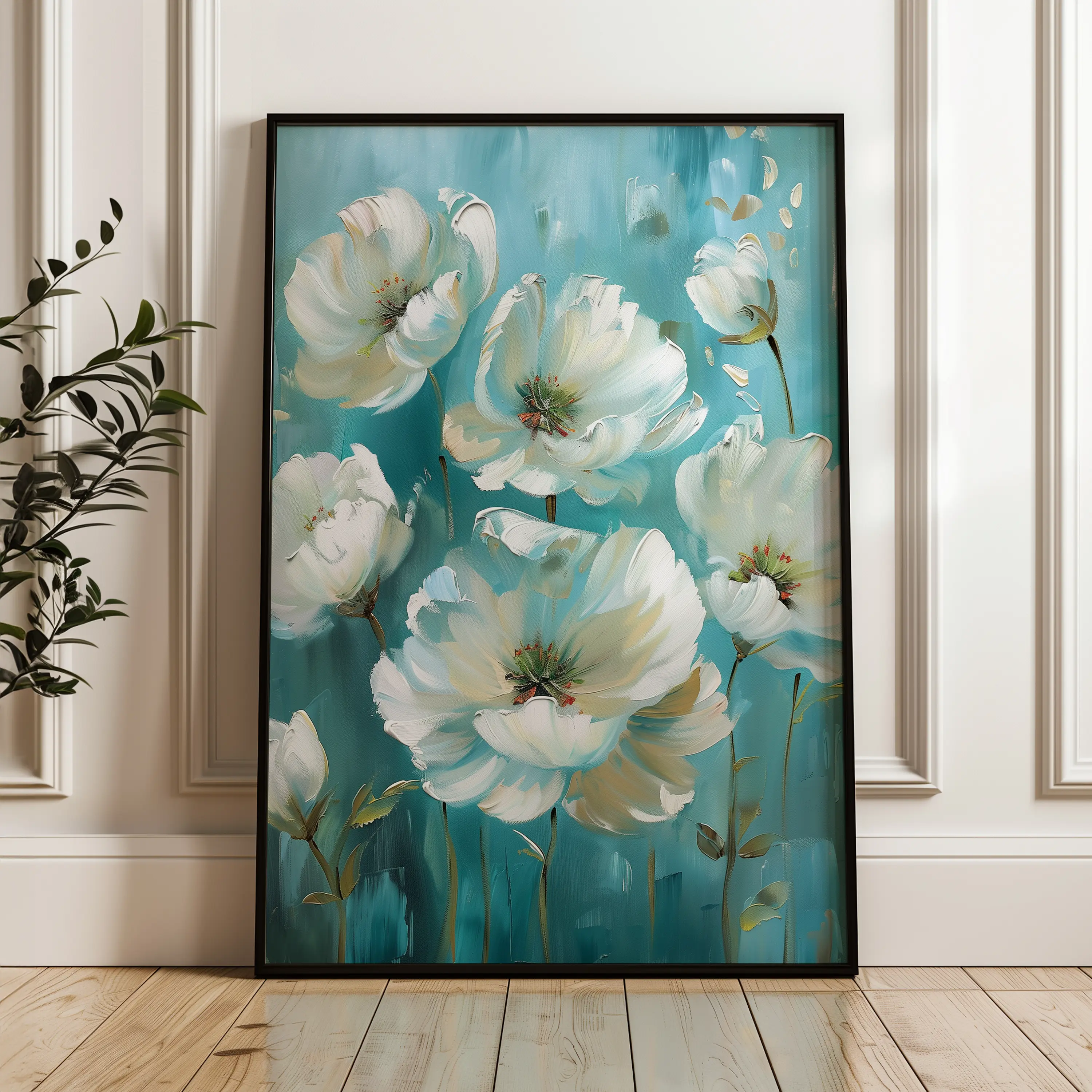 Floral Canvas Wall Art WAD340-F 90 x 60 cm / Stretched on hidden frame