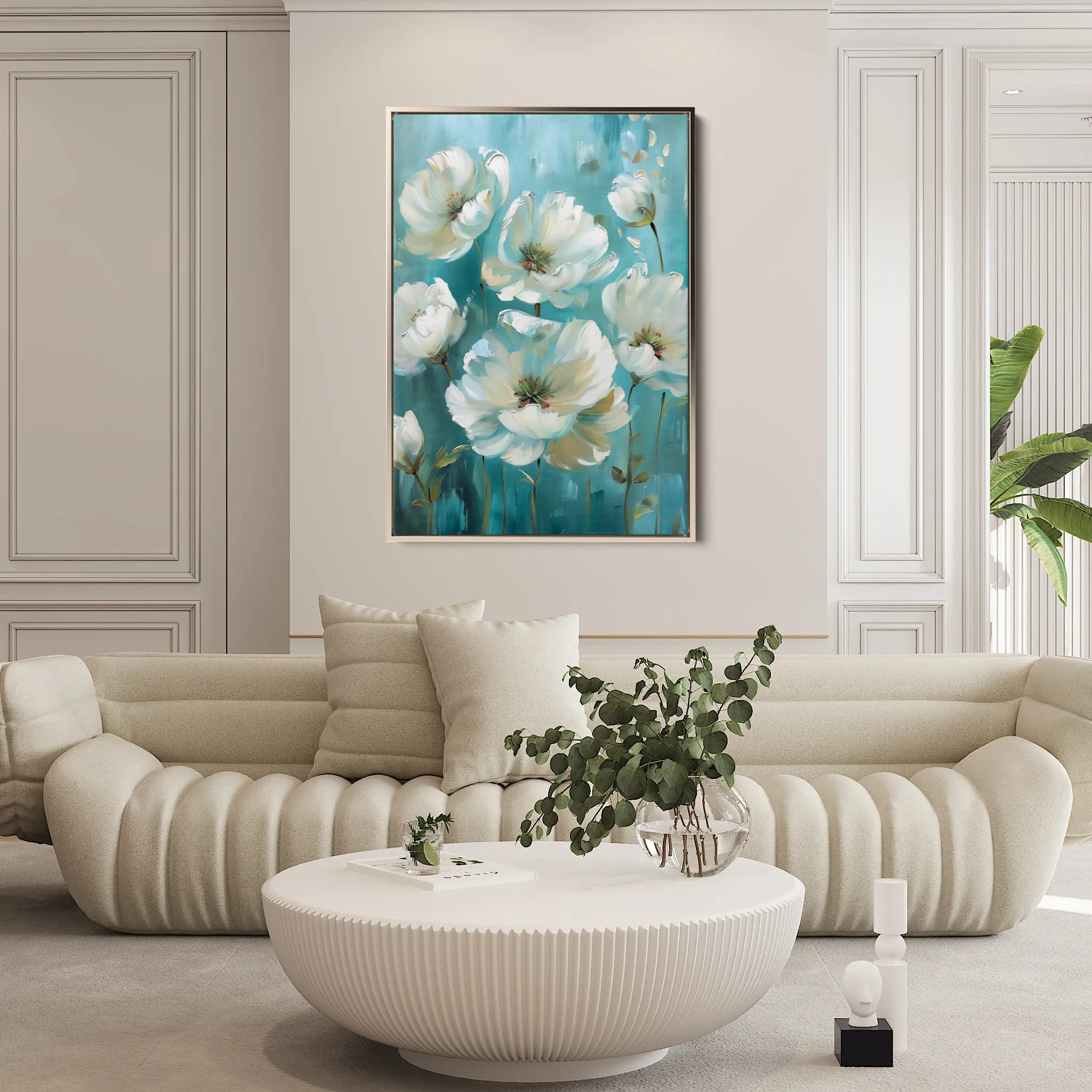 Floral Canvas Wall Art WAD340-F 90 x 60 cm / Stretched on hidden frame