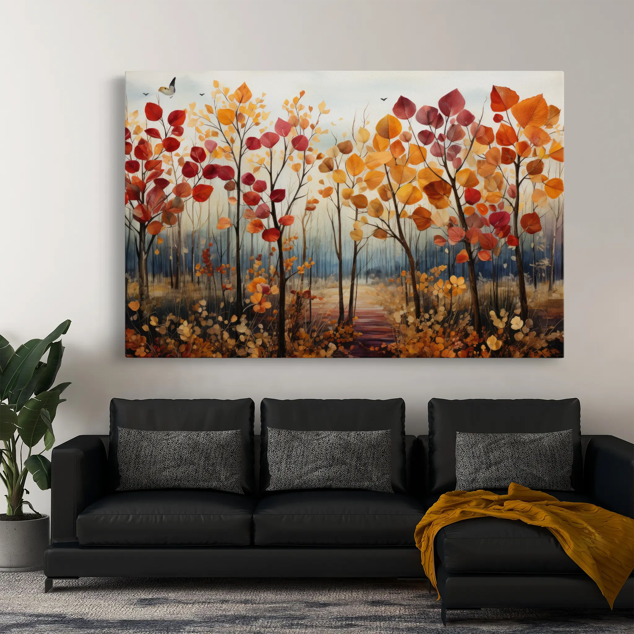 Floral Canvas Wall Art WAD351-F 90 x 60 cm / Stretched on hidden frame