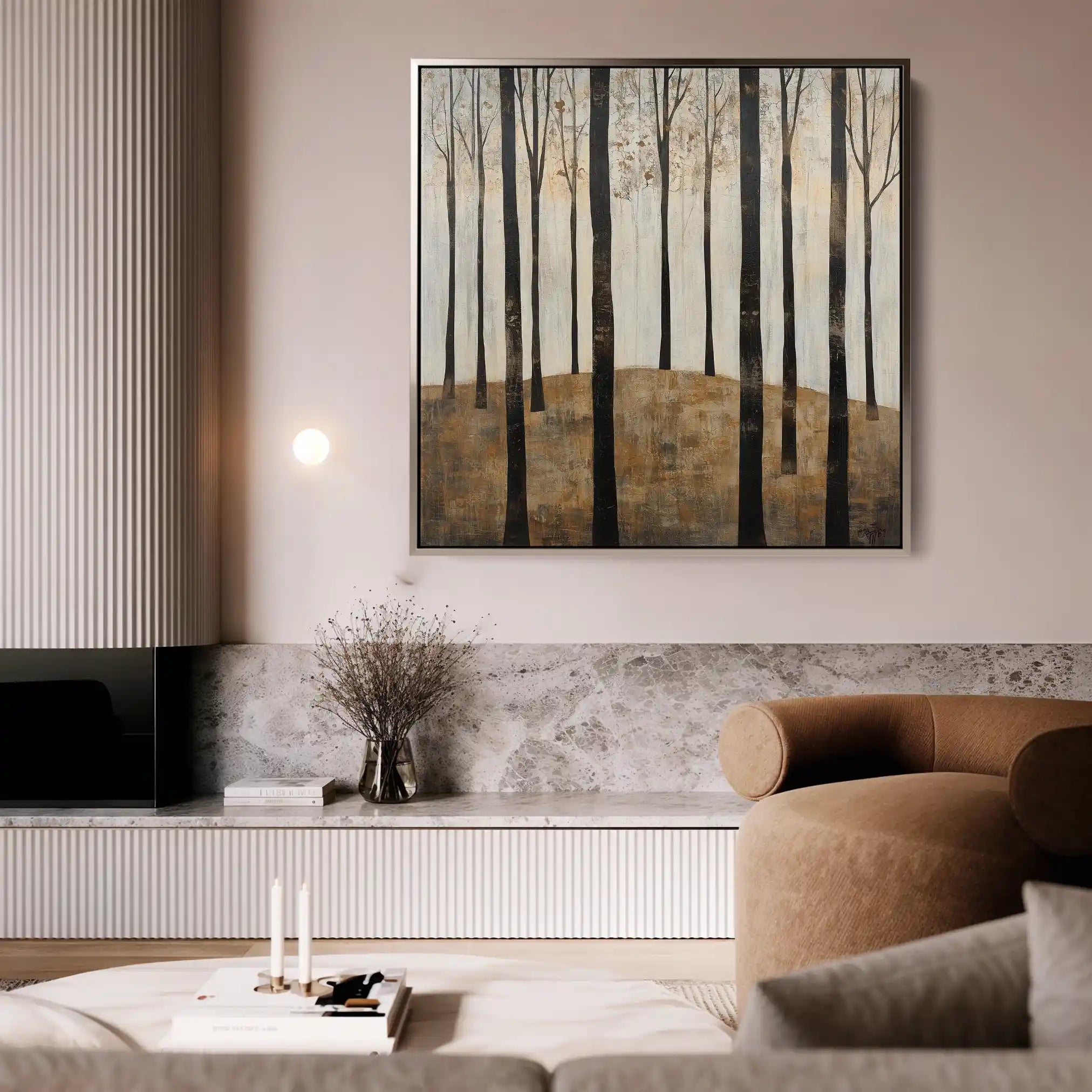Landscape 354 Canvas Art 80 x 80 cm / Stretched on hidden frame