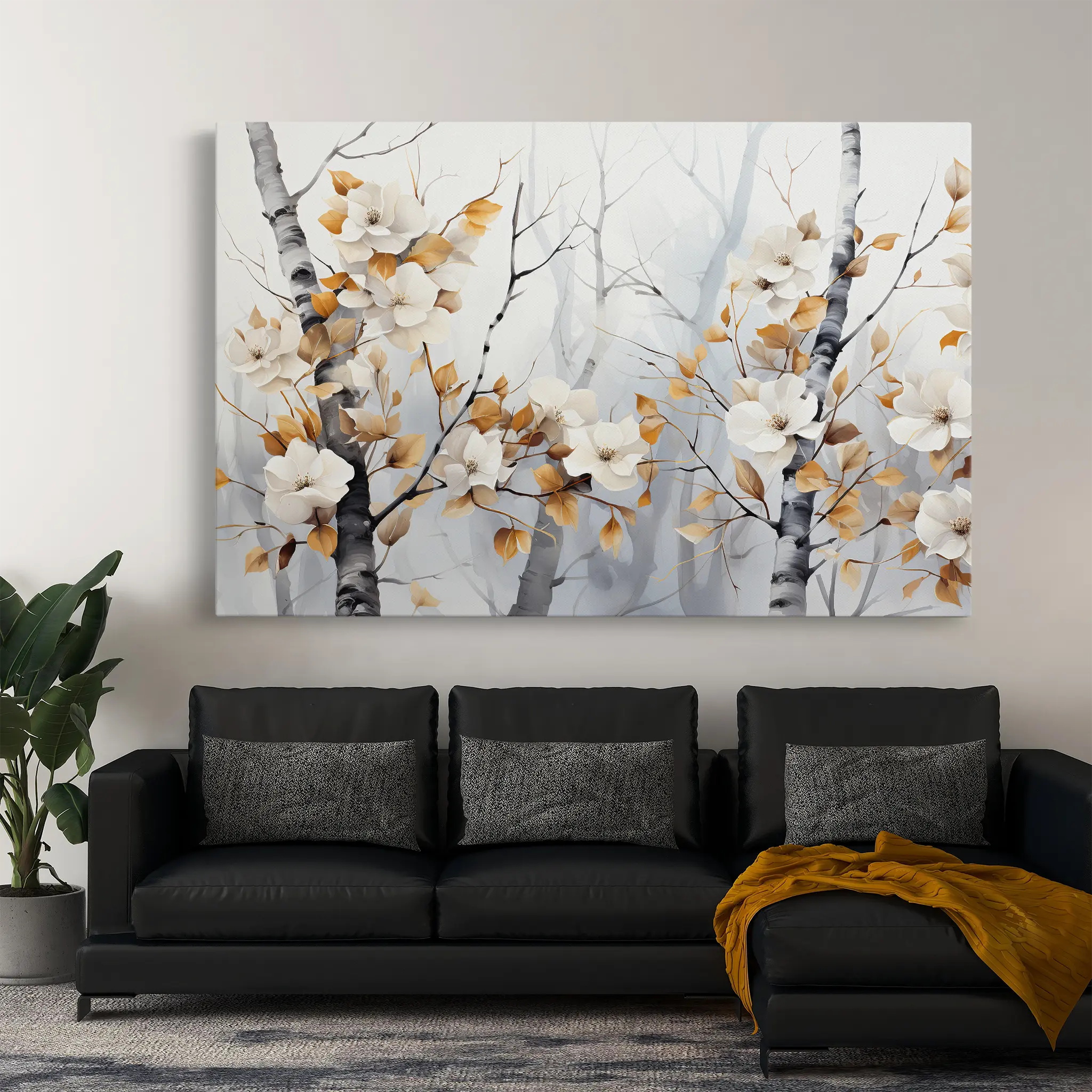 Floral Canvas Wall Art WAD357-F 90 x 60 cm / Stretched on hidden frame