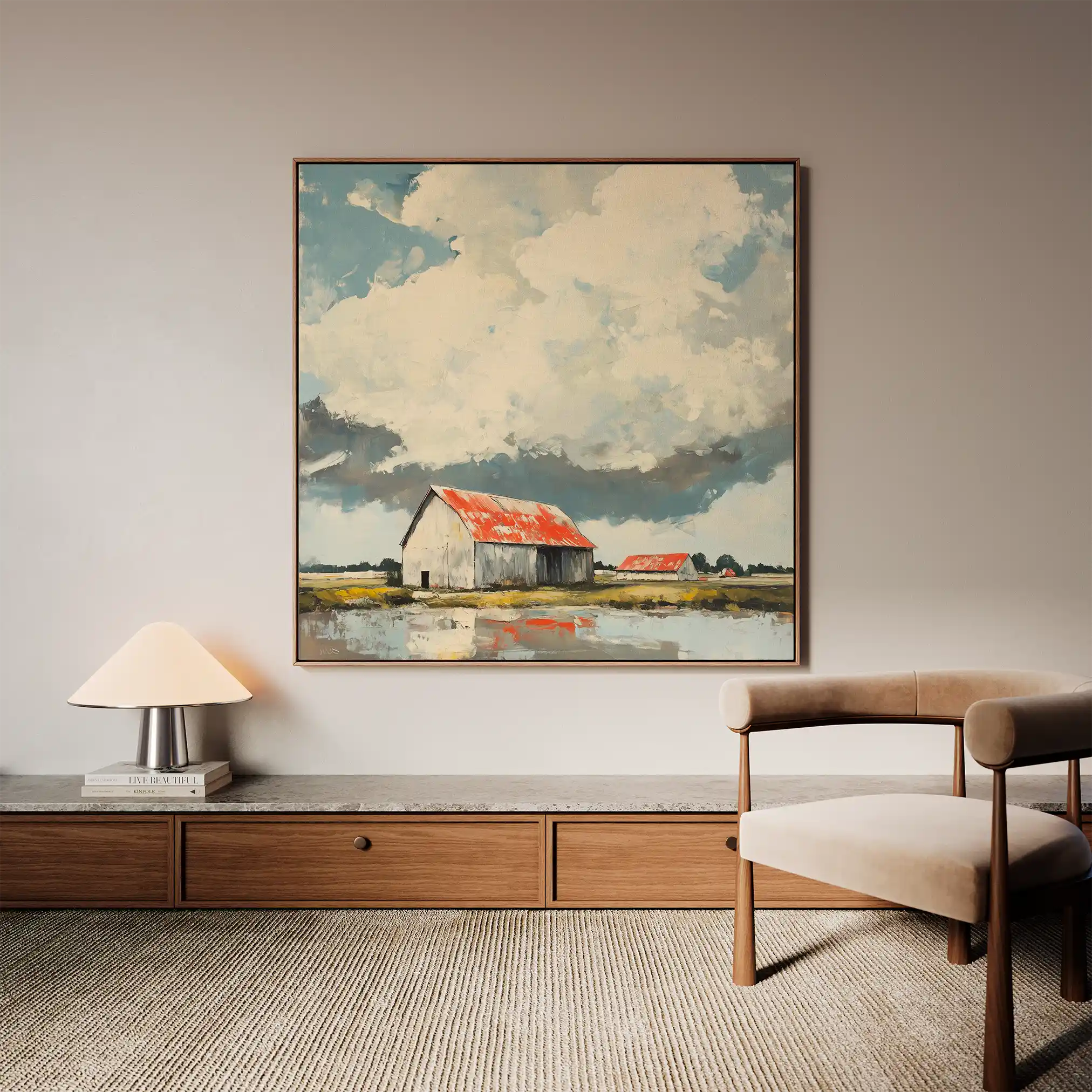Landscape 357 Canvas Art 80 x 80 cm / Stretched on hidden frame