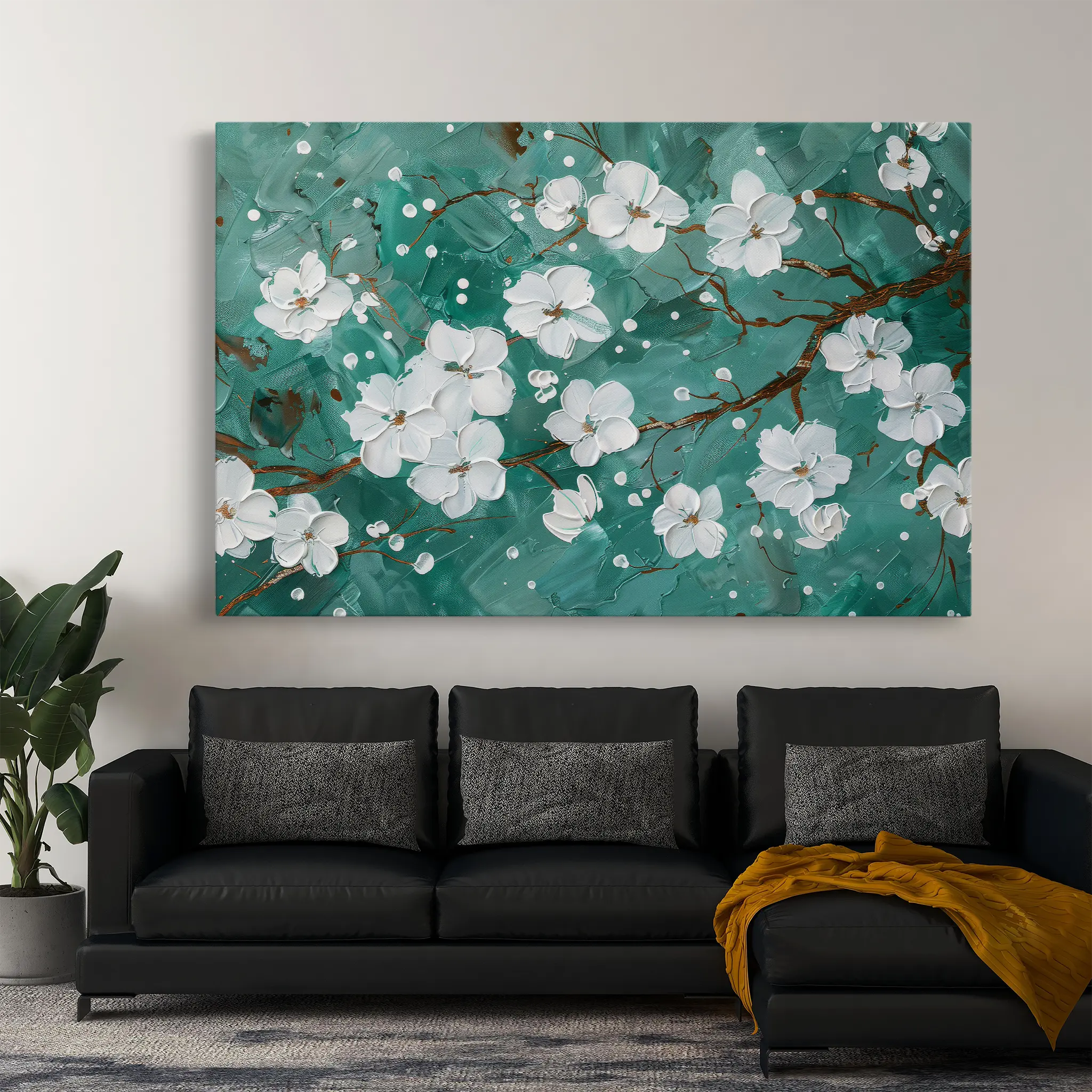 Floral Canvas Wall Art WAD359-F 90 x 60 cm / Stretched on hidden frame