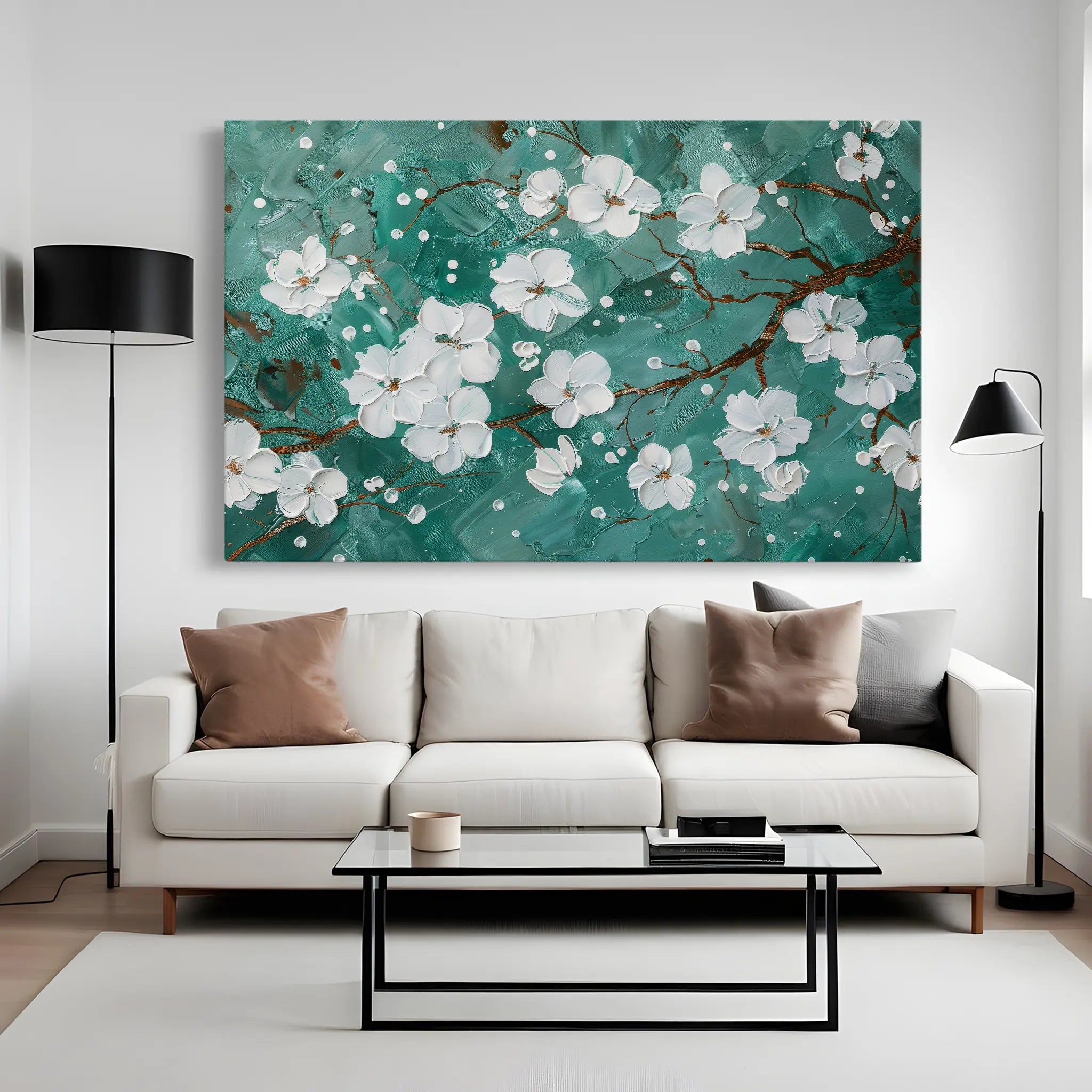 Floral Canvas Wall Art WAD359-F 90 x 60 cm / Stretched on hidden frame