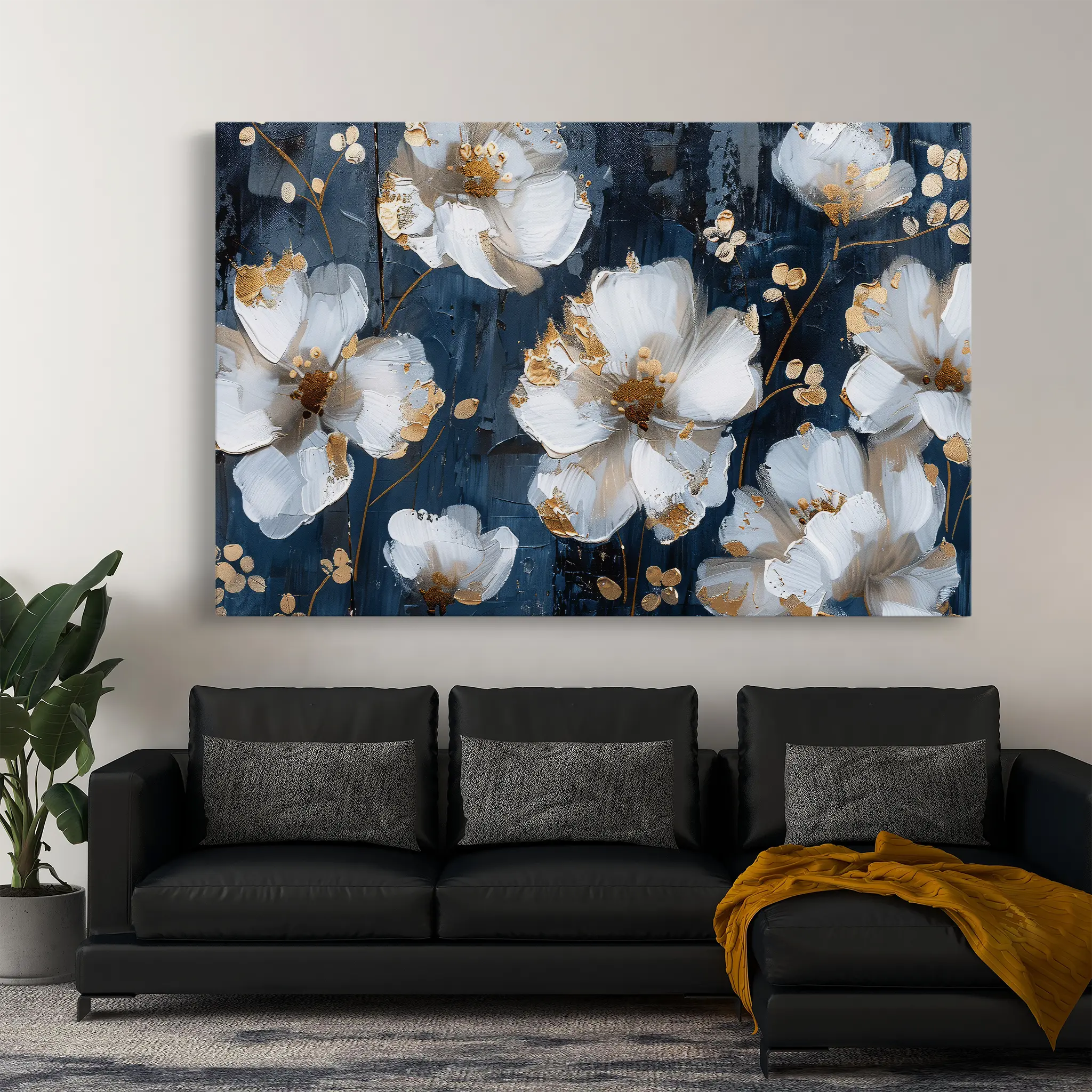 Floral Canvas Wall Art WAD362-F 90 x 60 cm / Stretched on hidden frame