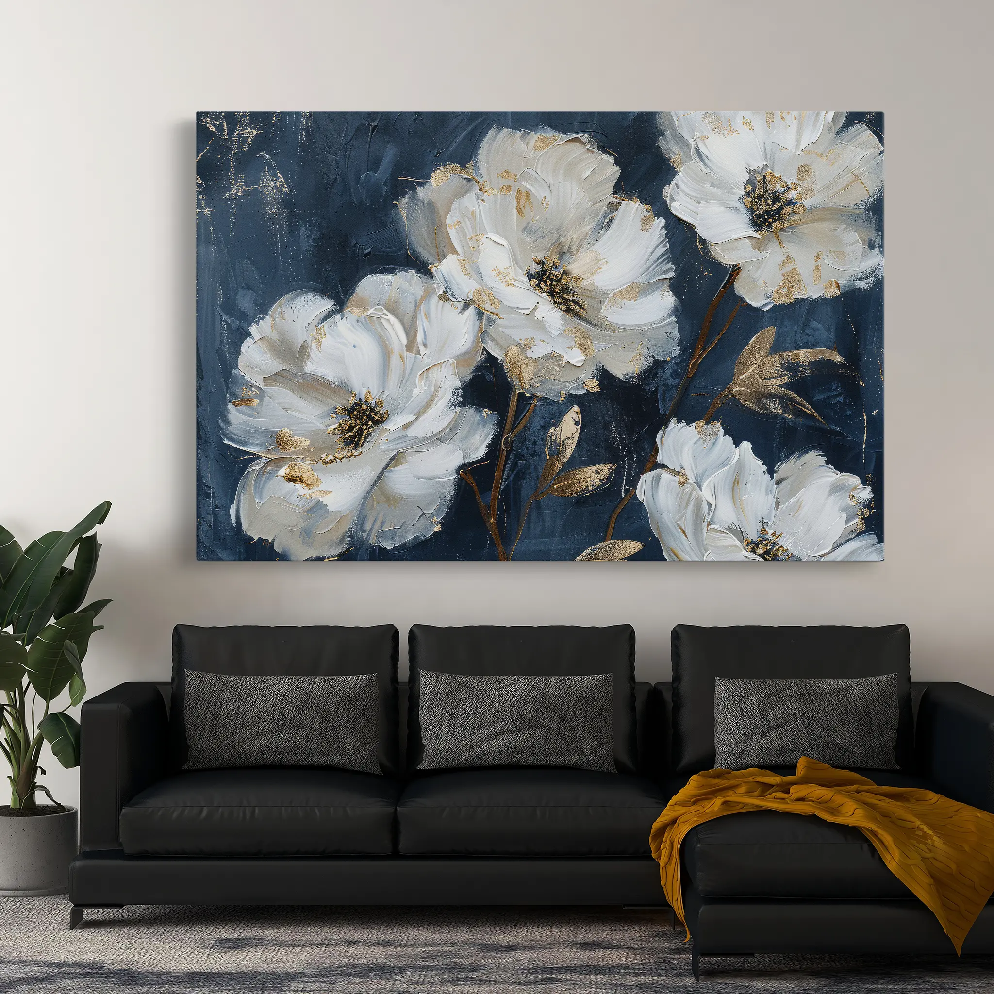 Floral Canvas Wall Art WAD363-F 90 x 60 cm / Stretched on hidden frame