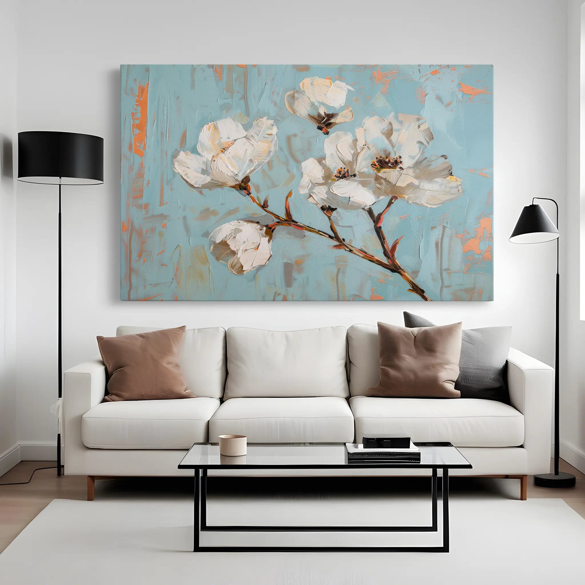 Floral Canvas Wall Art WAD364-F 90 x 60 cm / Stretched on hidden frame