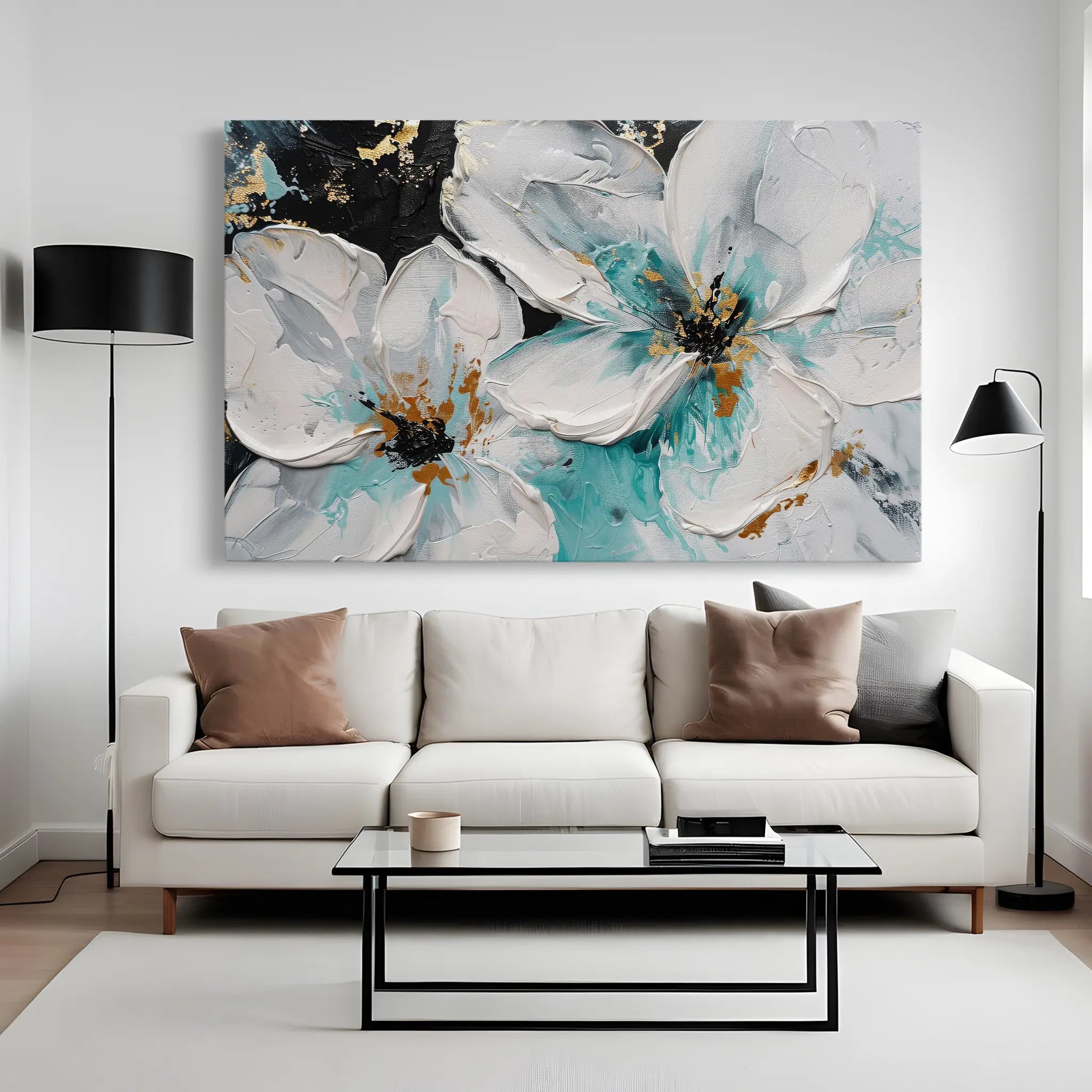 Floral Canvas Wall Art WAD365-F 90 x 60 cm / Stretched on hidden frame