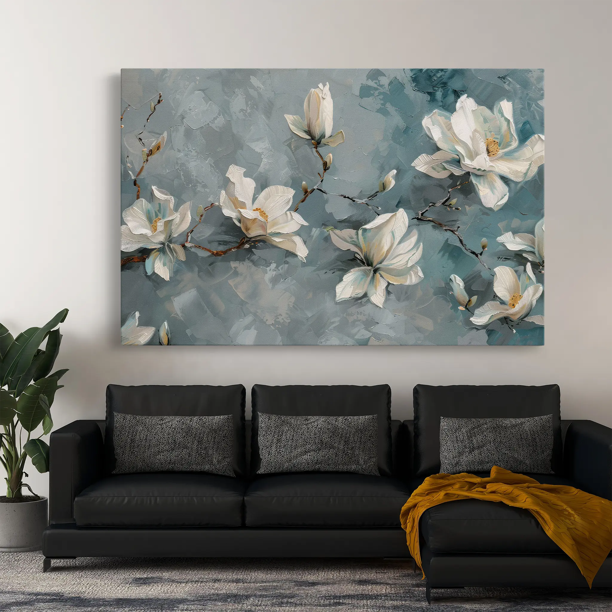 Floral Canvas Wall Art WAD366-F 90 x 60 cm / Stretched on hidden frame