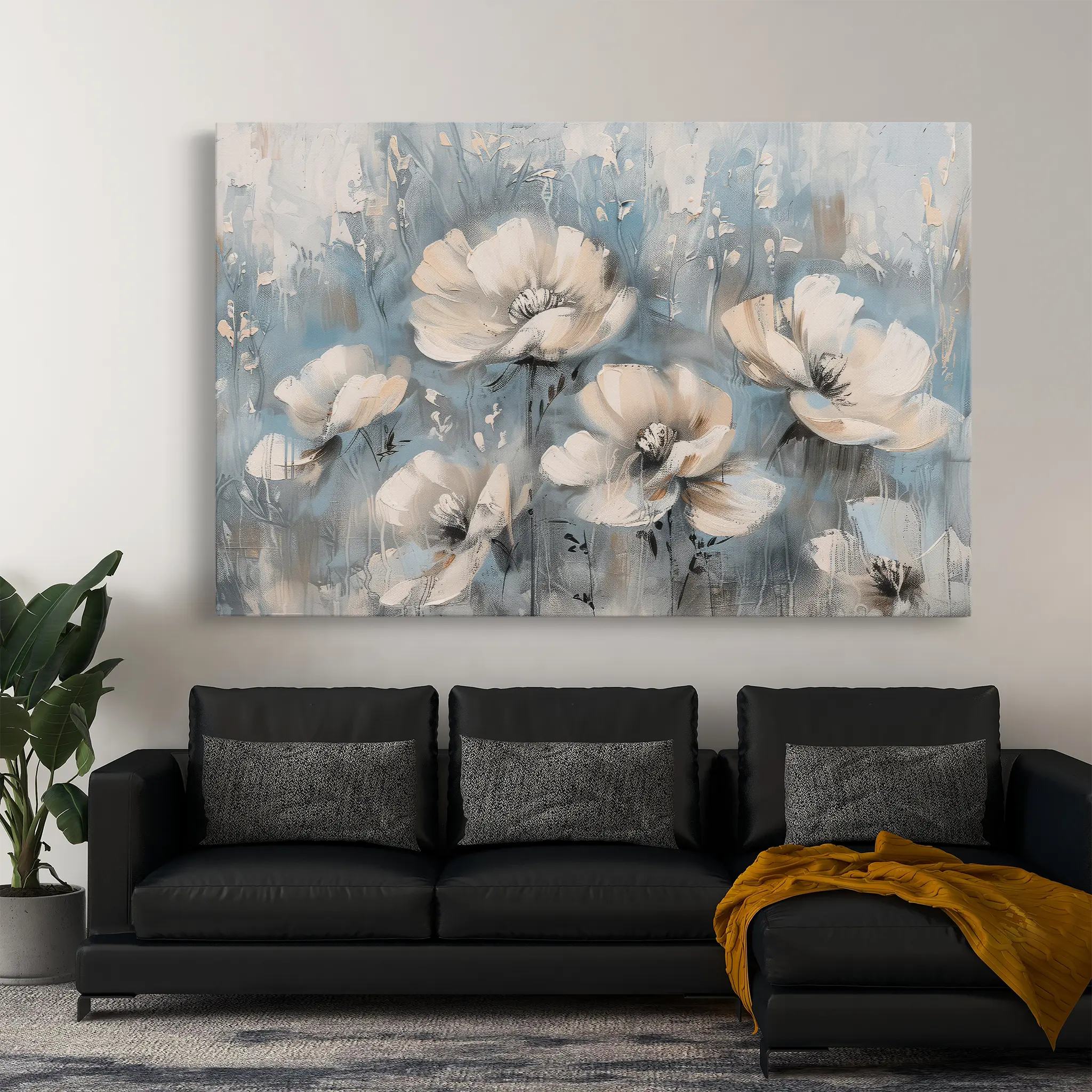 Floral Canvas Wall Art WAD367-F 90 x 60 cm / Stretched on hidden frame