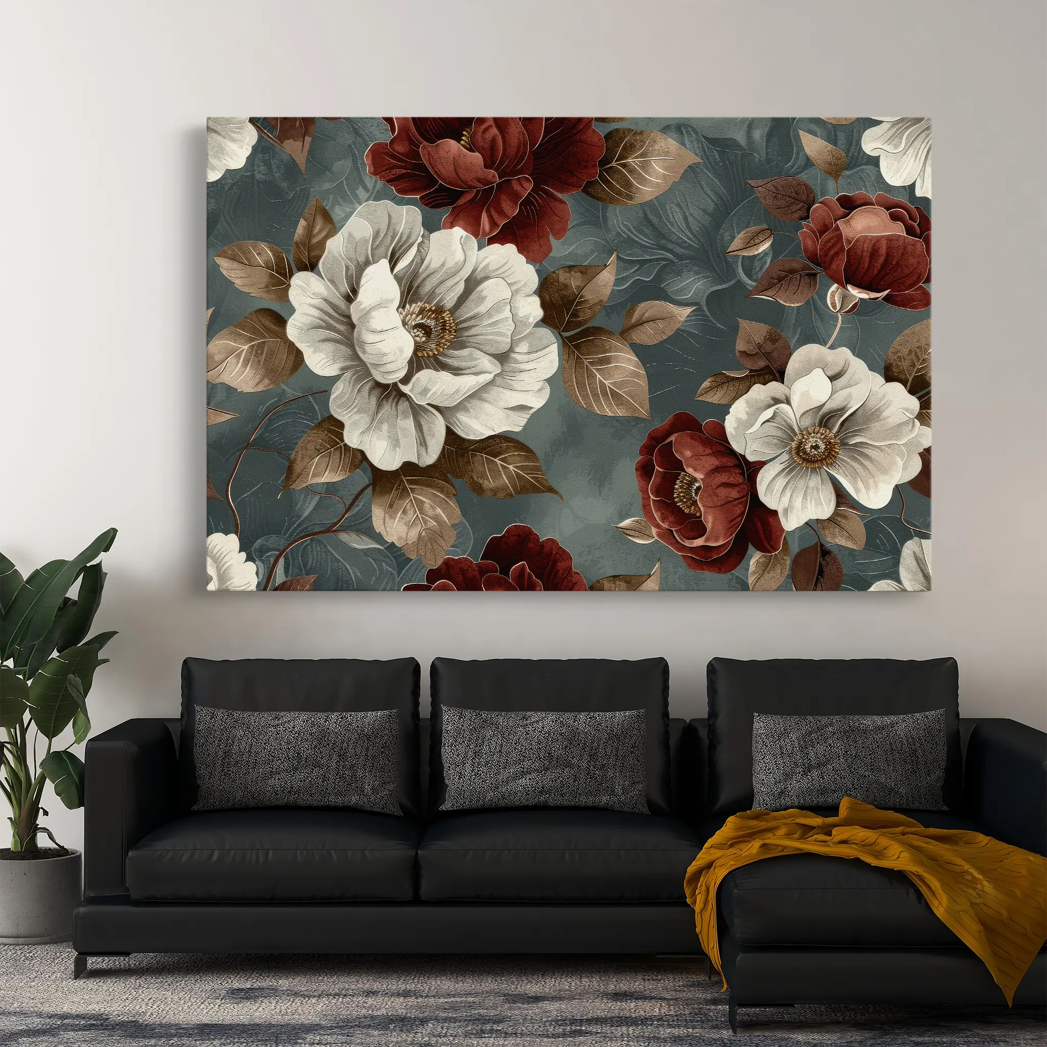 Floral Canvas Wall Art WAD368-F 90 x 60 cm / Stretched on hidden frame