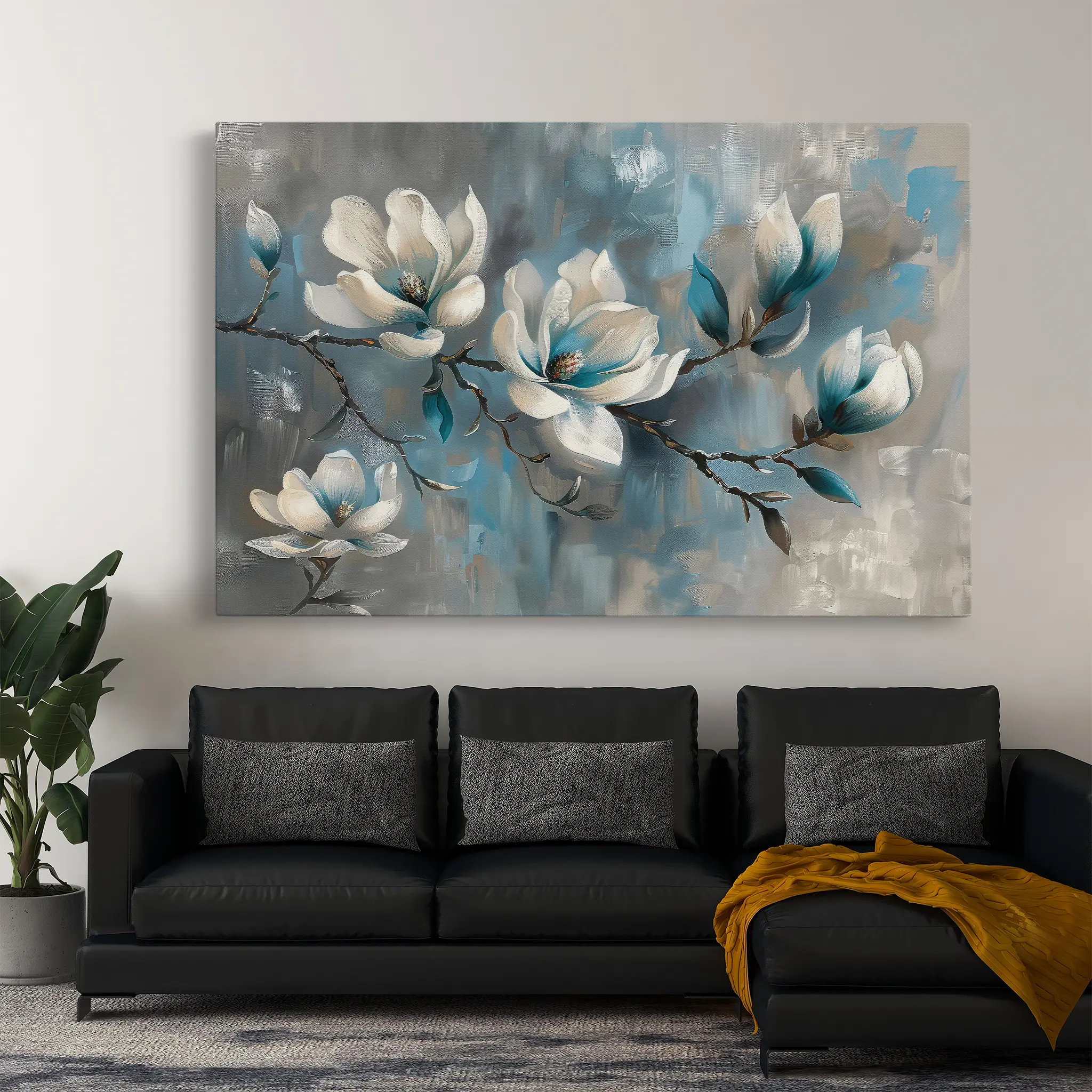 Floral Canvas Wall Art WAD369-F 90 x 60 cm / Stretched on hidden frame