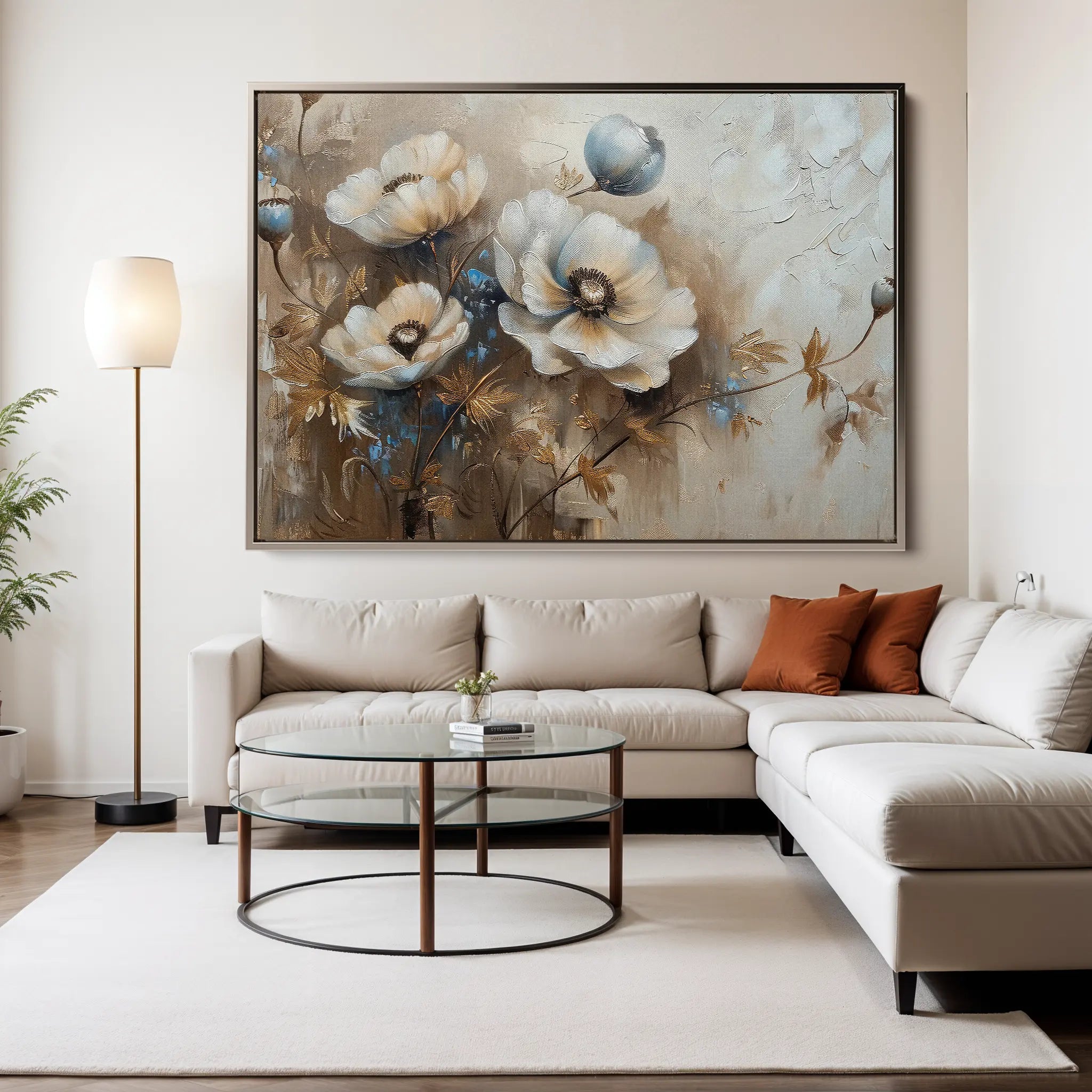 Floral Canvas Wall Art WAD373-F 90 x 60 cm / Stretched on hidden frame