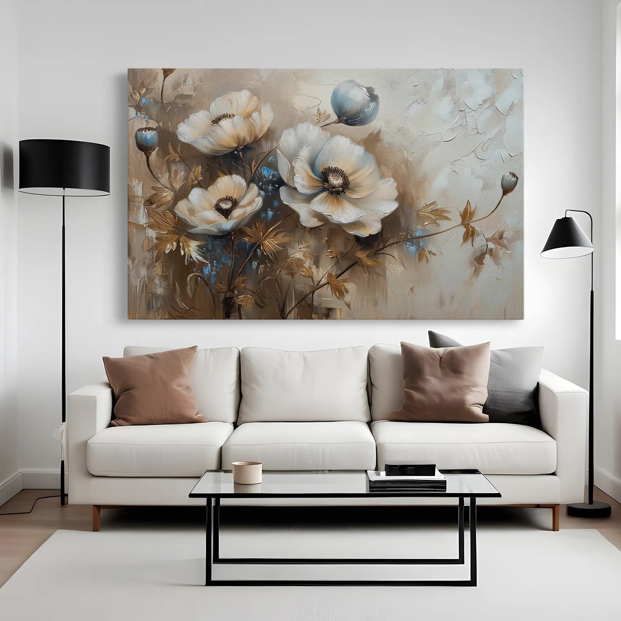 Floral Canvas Wall Art WAD373-F 90 x 60 cm / Stretched on hidden frame