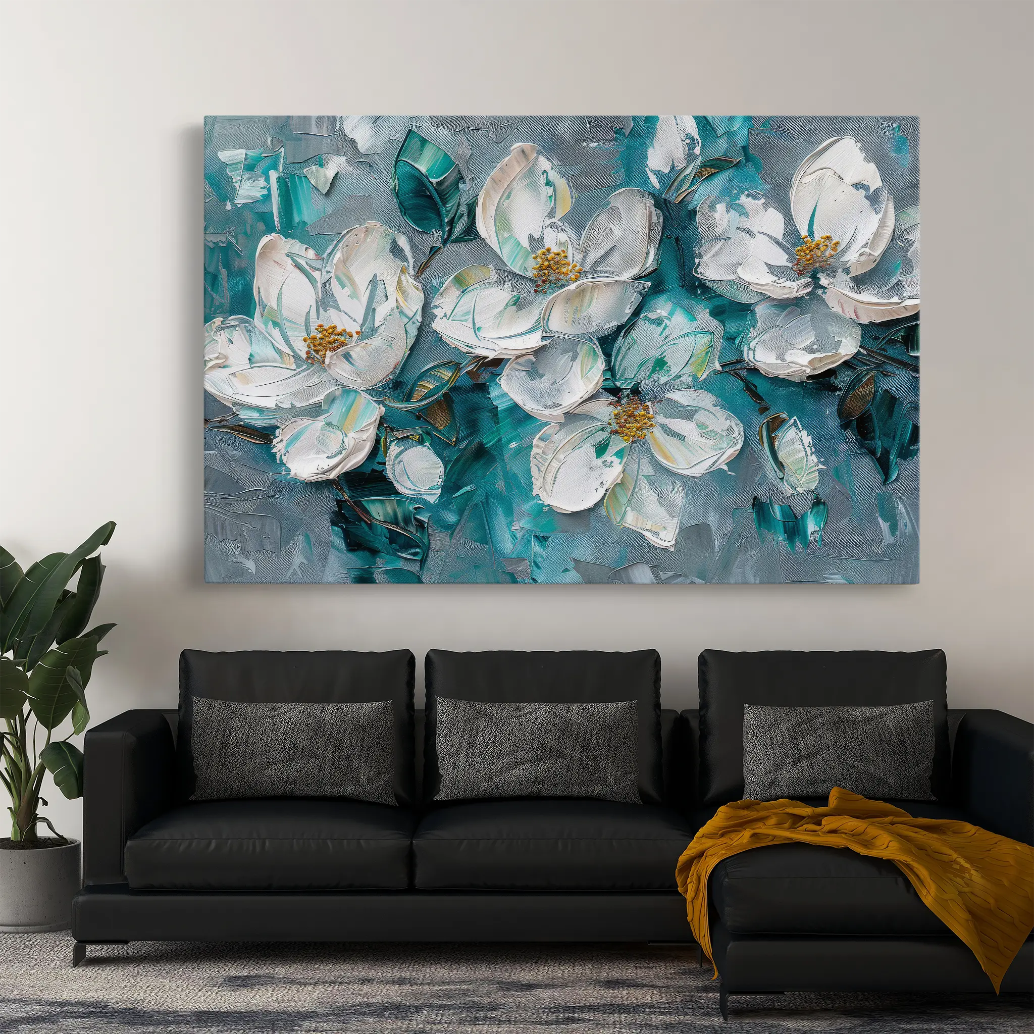 Floral Canvas Wall Art WAD374-F 90 x 60 cm / Stretched on hidden frame