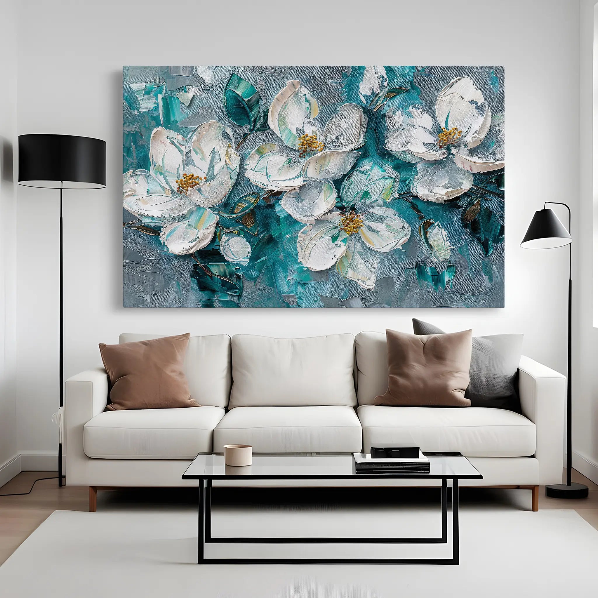 Floral Canvas Wall Art WAD374-F 90 x 60 cm / Stretched on hidden frame