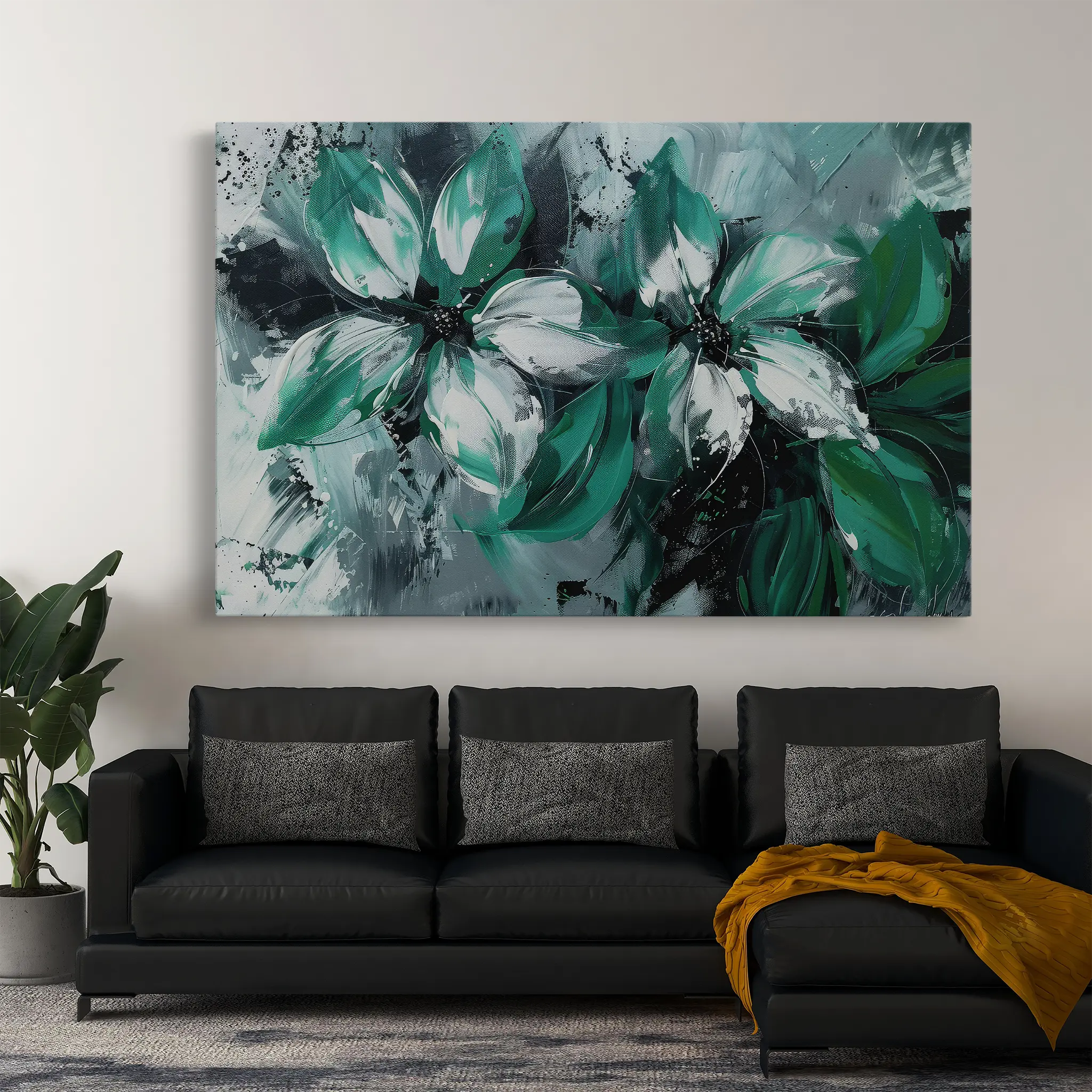 Floral Canvas Wall Art WAD375-F 90 x 60 cm / Stretched on hidden frame