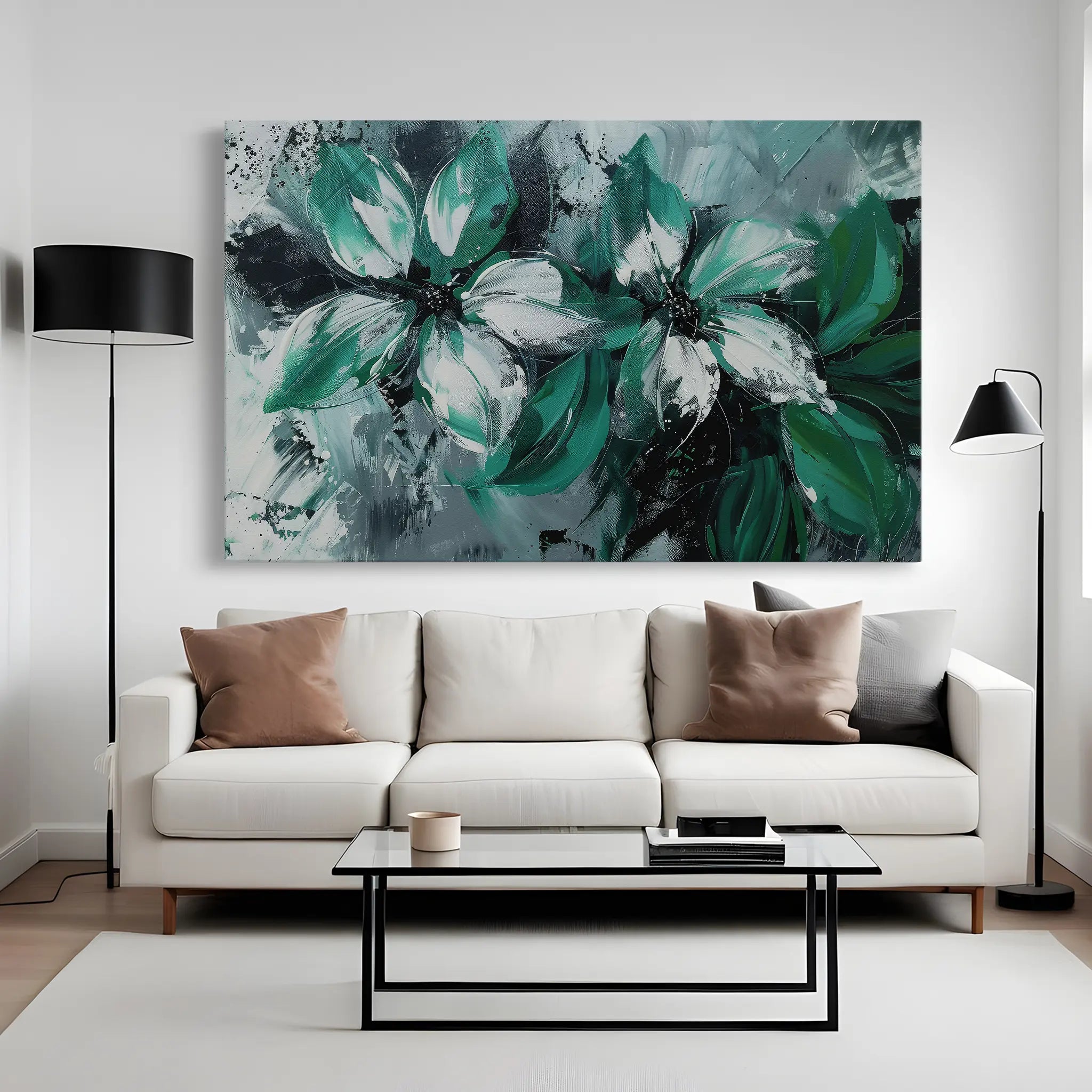 Floral Canvas Wall Art WAD375-F 90 x 60 cm / Stretched on hidden frame