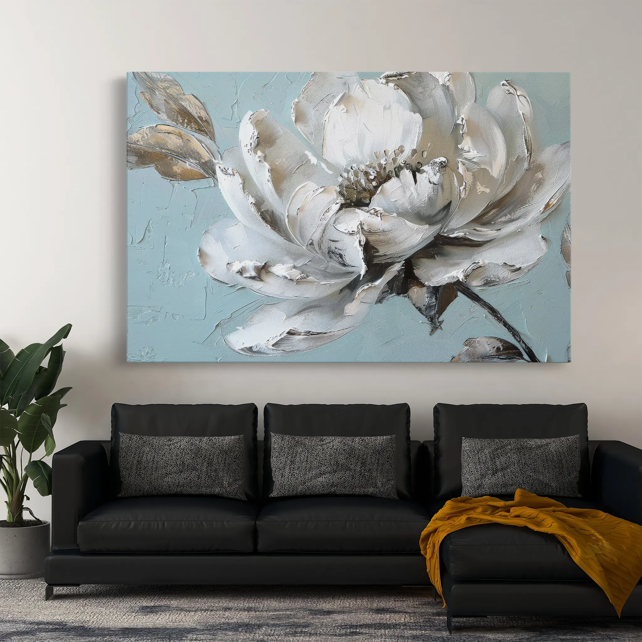 Floral Canvas Wall Art WAD376-F 90 x 60 cm / Stretched on hidden frame