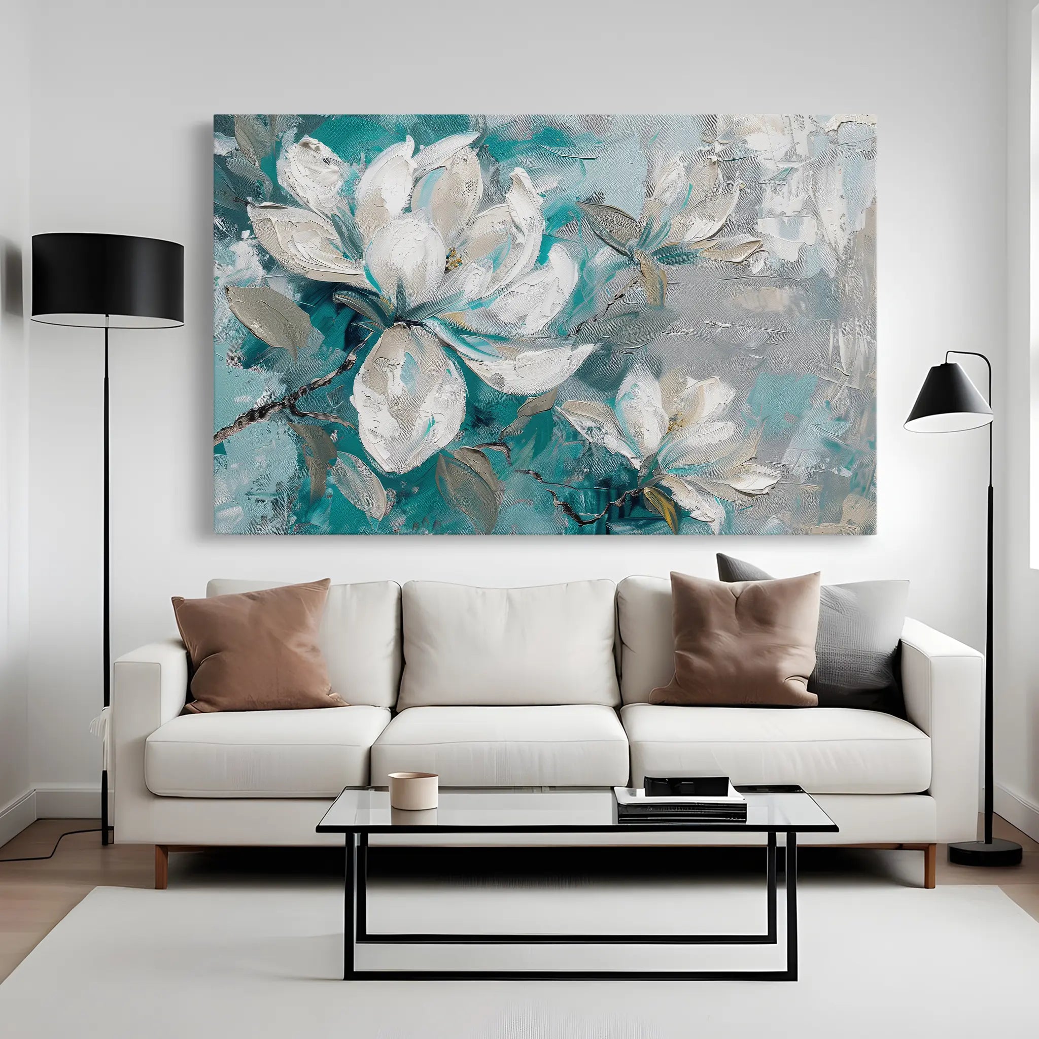 Floral Canvas Wall Art WAD377-F 90 x 60 cm / Stretched on hidden frame