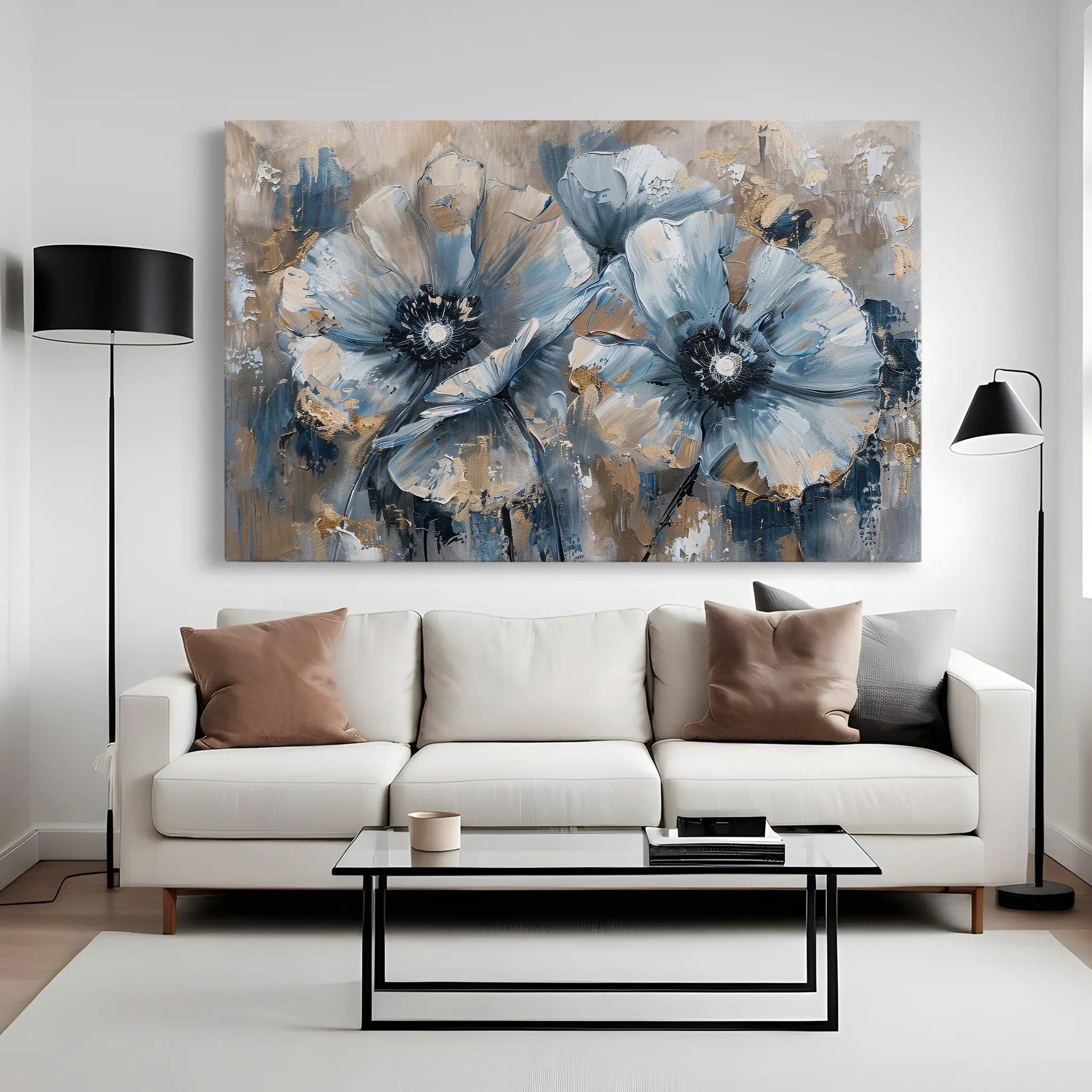 Floral Canvas Wall Art WAD378-F 90 x 60 cm / Stretched on hidden frame