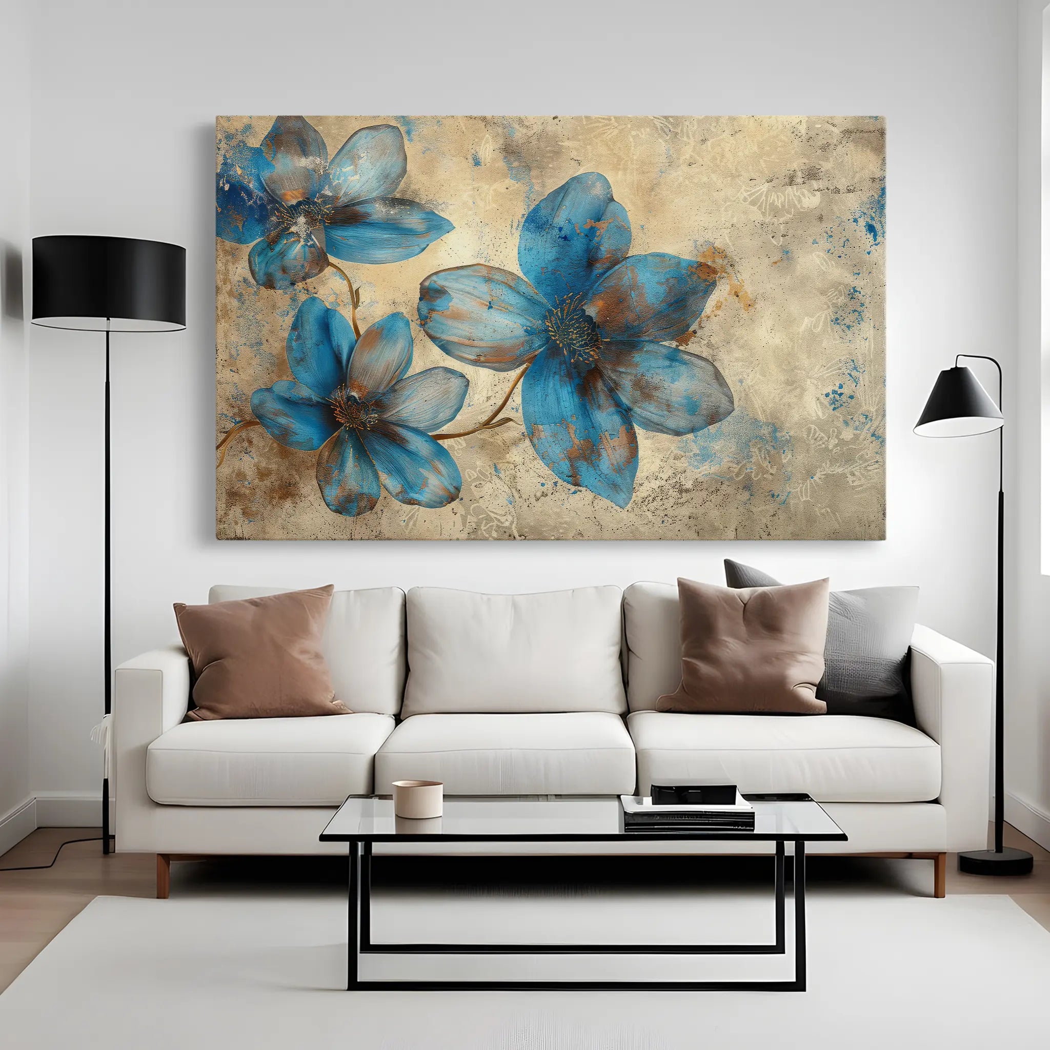 Floral Canvas Wall Art WAD379-F 90 x 60 cm / Stretched on hidden frame