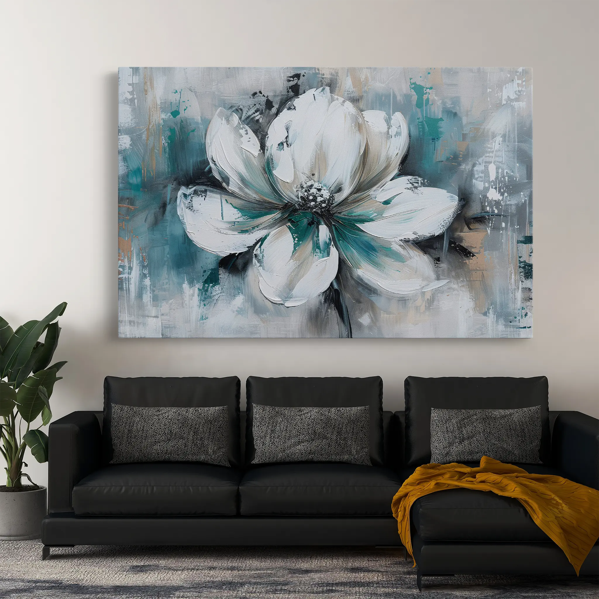 Floral Canvas Wall Art WAD381-F 90 x 60 cm / Stretched on hidden frame