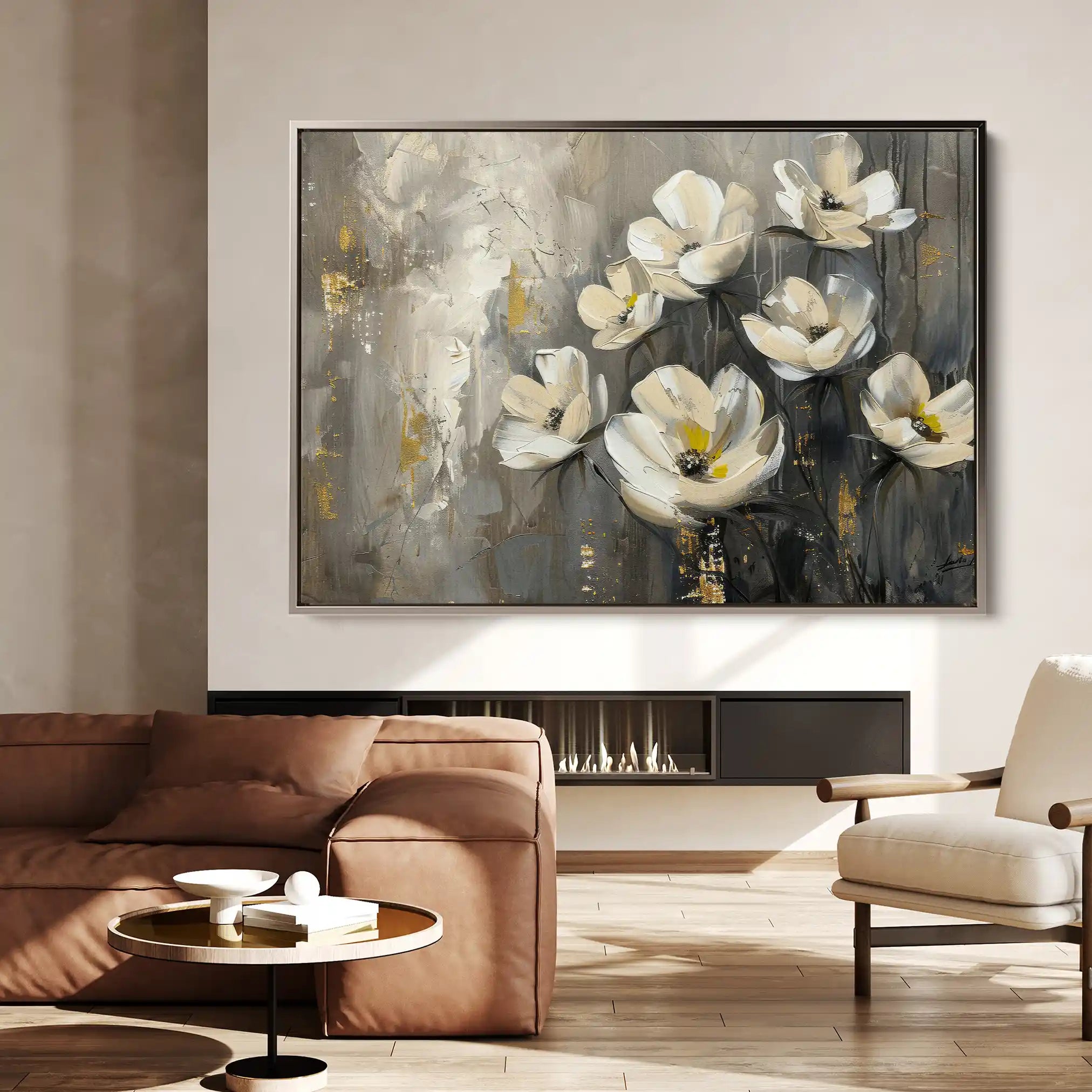 Floral Canvas Wall Art WAD383-F 90 x 60 cm / Stretched on hidden frame