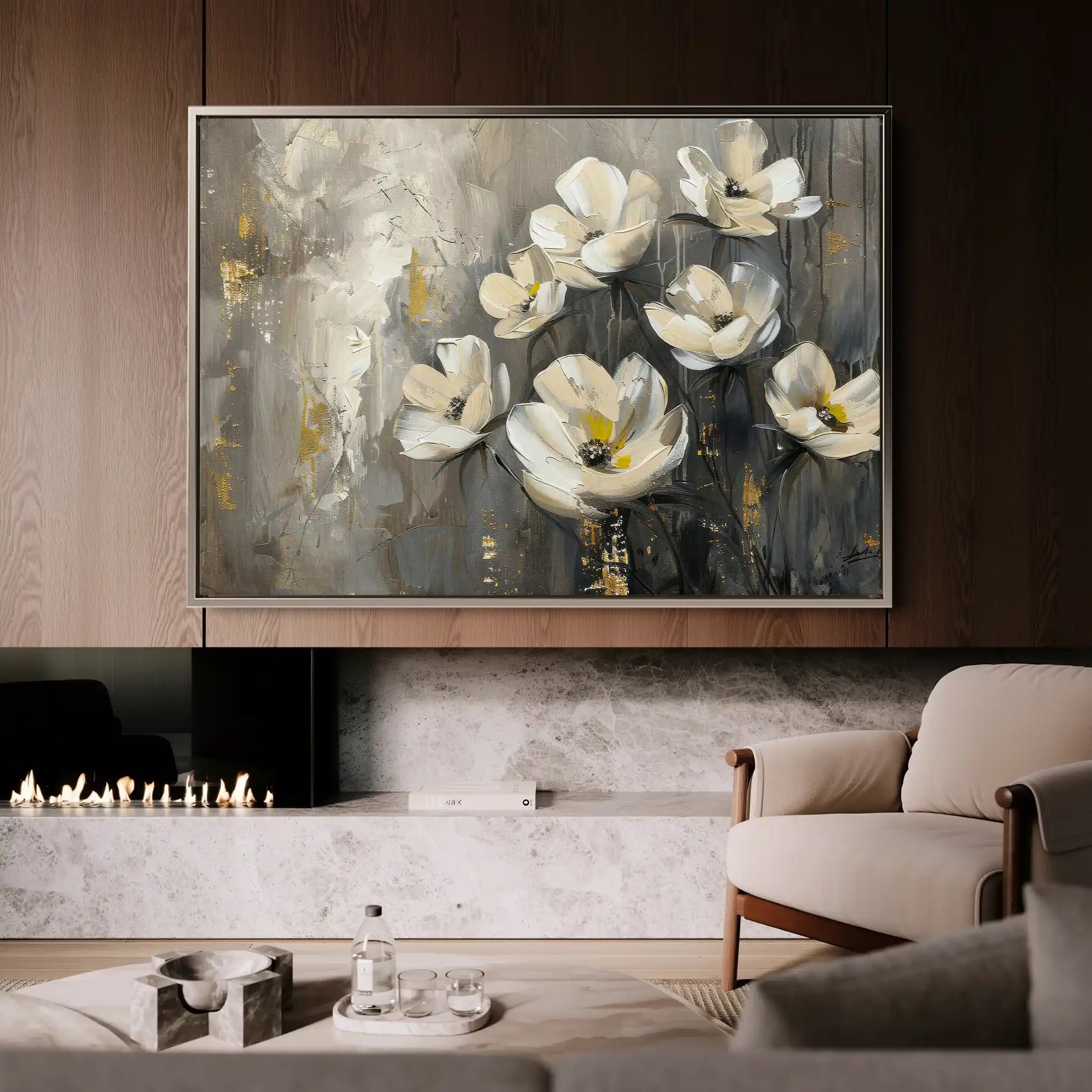 Floral Canvas Wall Art WAD383-F 90 x 60 cm / Stretched on hidden frame