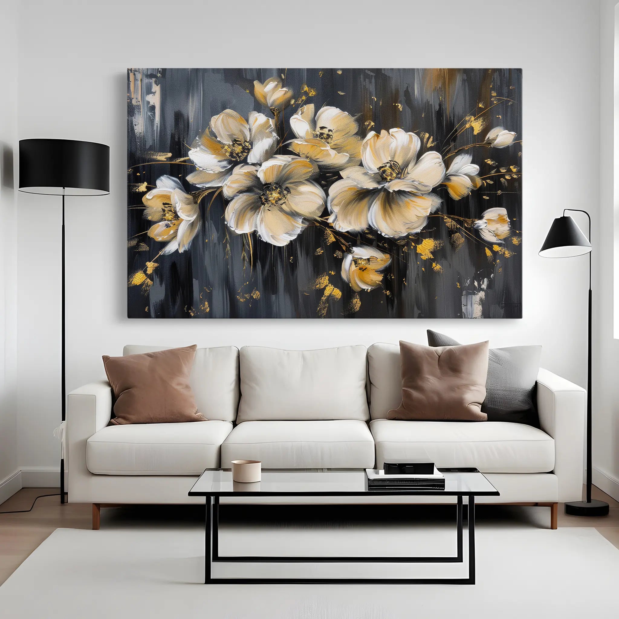 Floral Canvas Wall Art WAD384-F 90 x 60 cm / Stretched on hidden frame