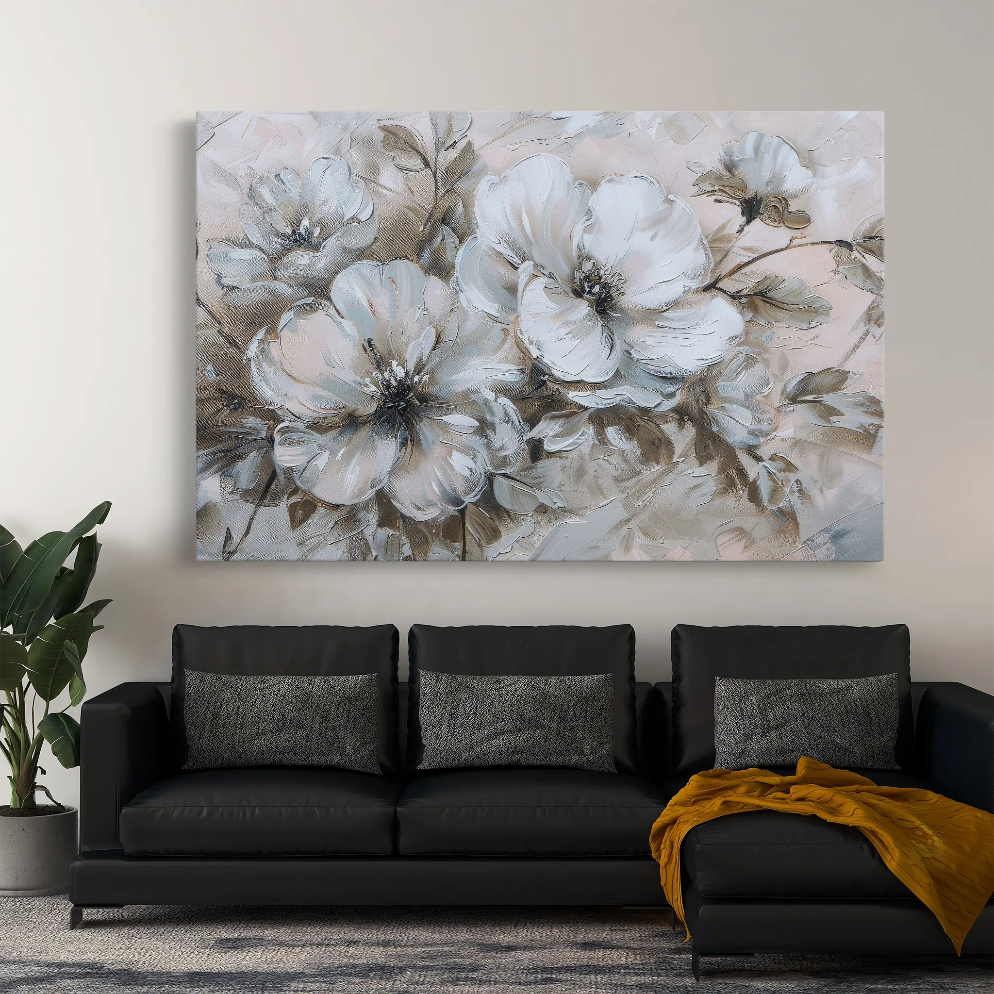 Floral Canvas Wall Art WAD385-F 90 x 60 cm / Stretched on hidden frame