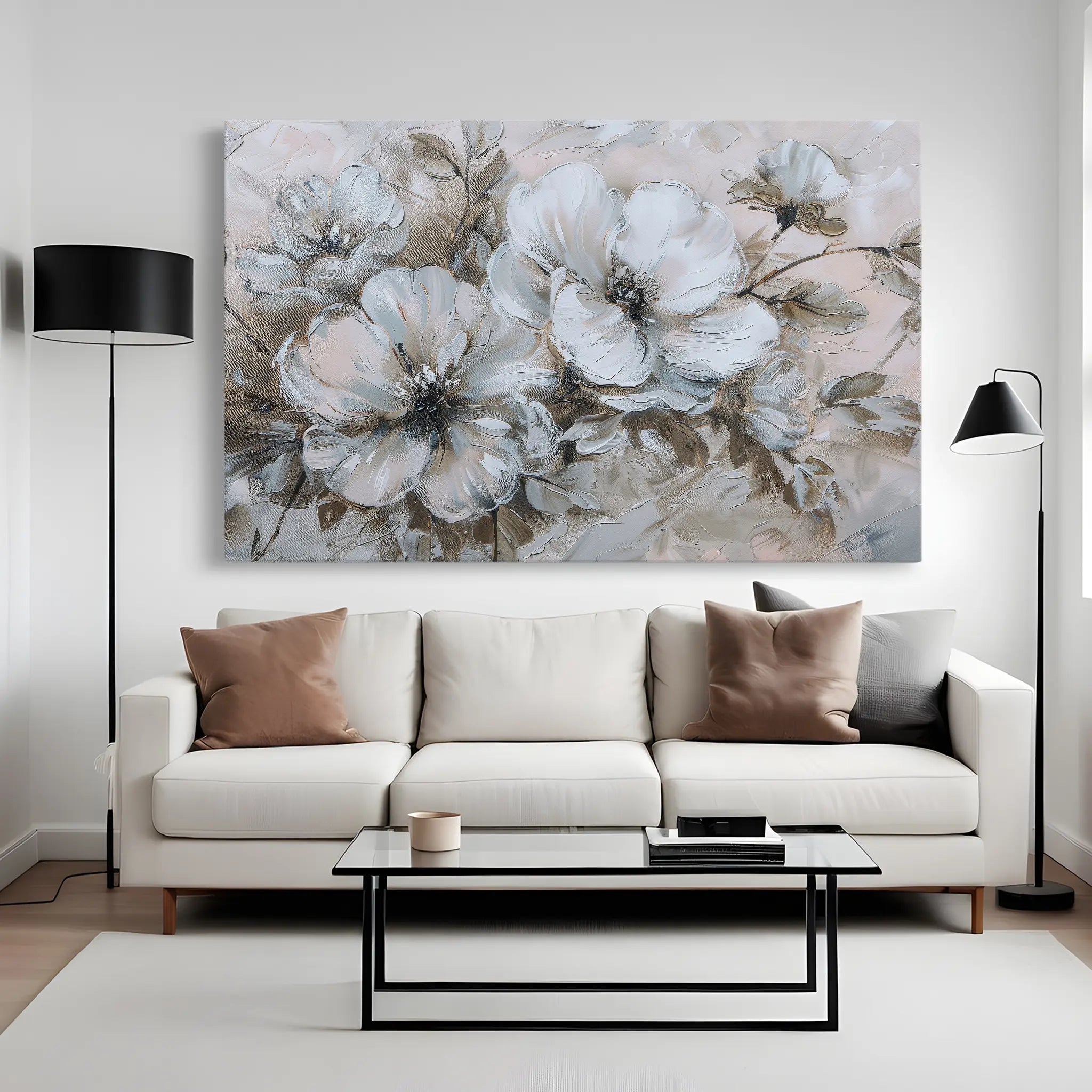 Floral Canvas Wall Art WAD385-F 90 x 60 cm / Stretched on hidden frame